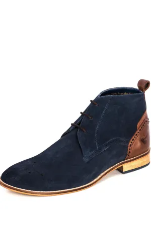 GOODWIN SMITH: EDEN NAVY SUEDE WATER RESISTANT BOOT