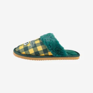 Green Bay Packers Womens Plaid Sherpa Mule Slipper