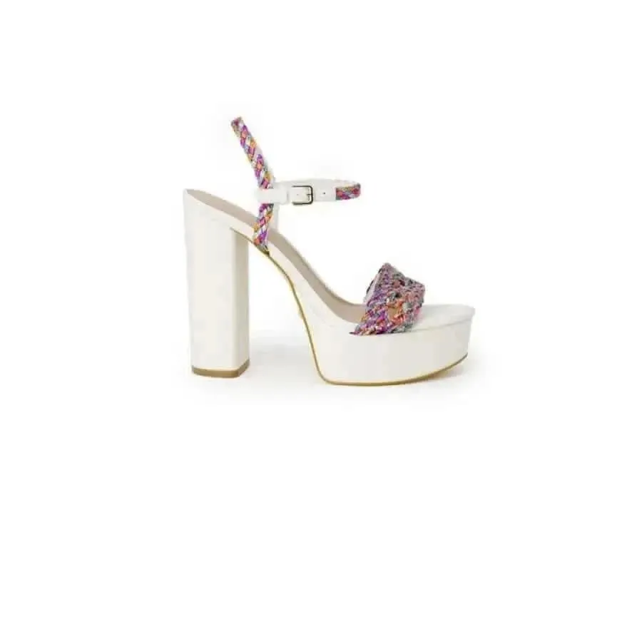 Guess Women Sandals White Block Heel with Bow