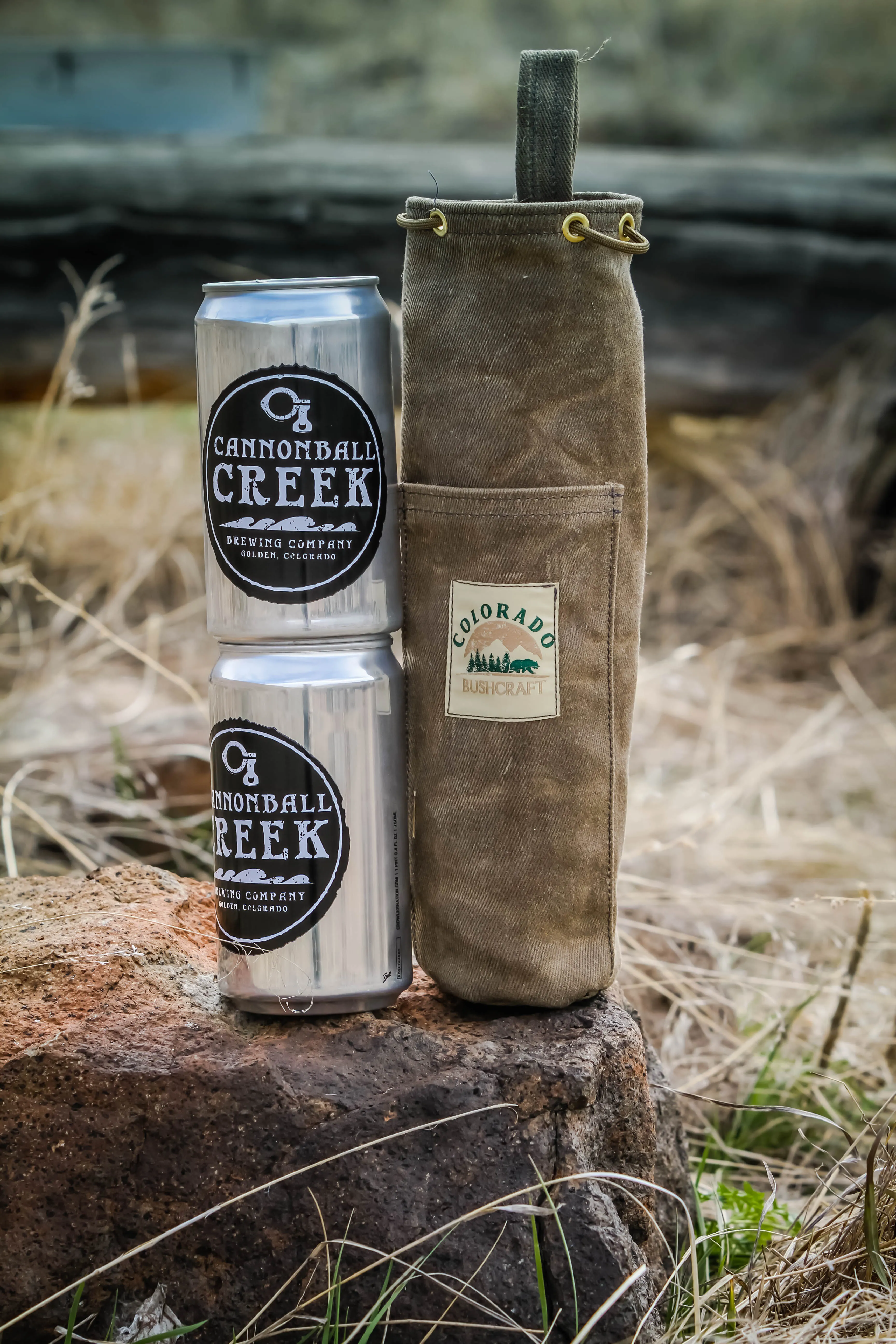 Handmade Waxed Canvas Wool Insulated Beer Crowler / Wine Bottle Carrier Bushcraft Round Bag