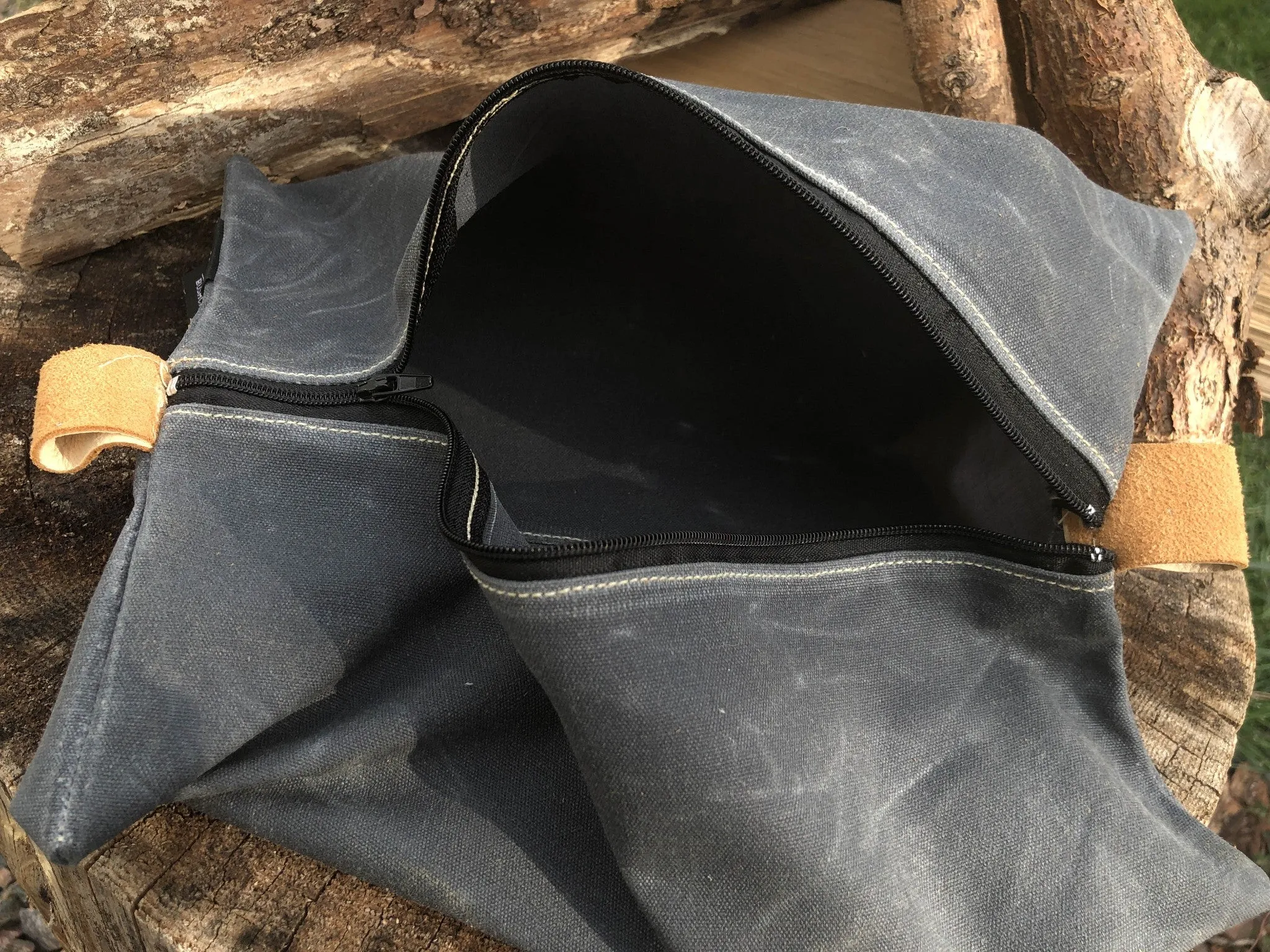 Handmade Waxed Canvas Zippered Flat Pouch Bushcraft Survival Camping Grooming (Various Colors)