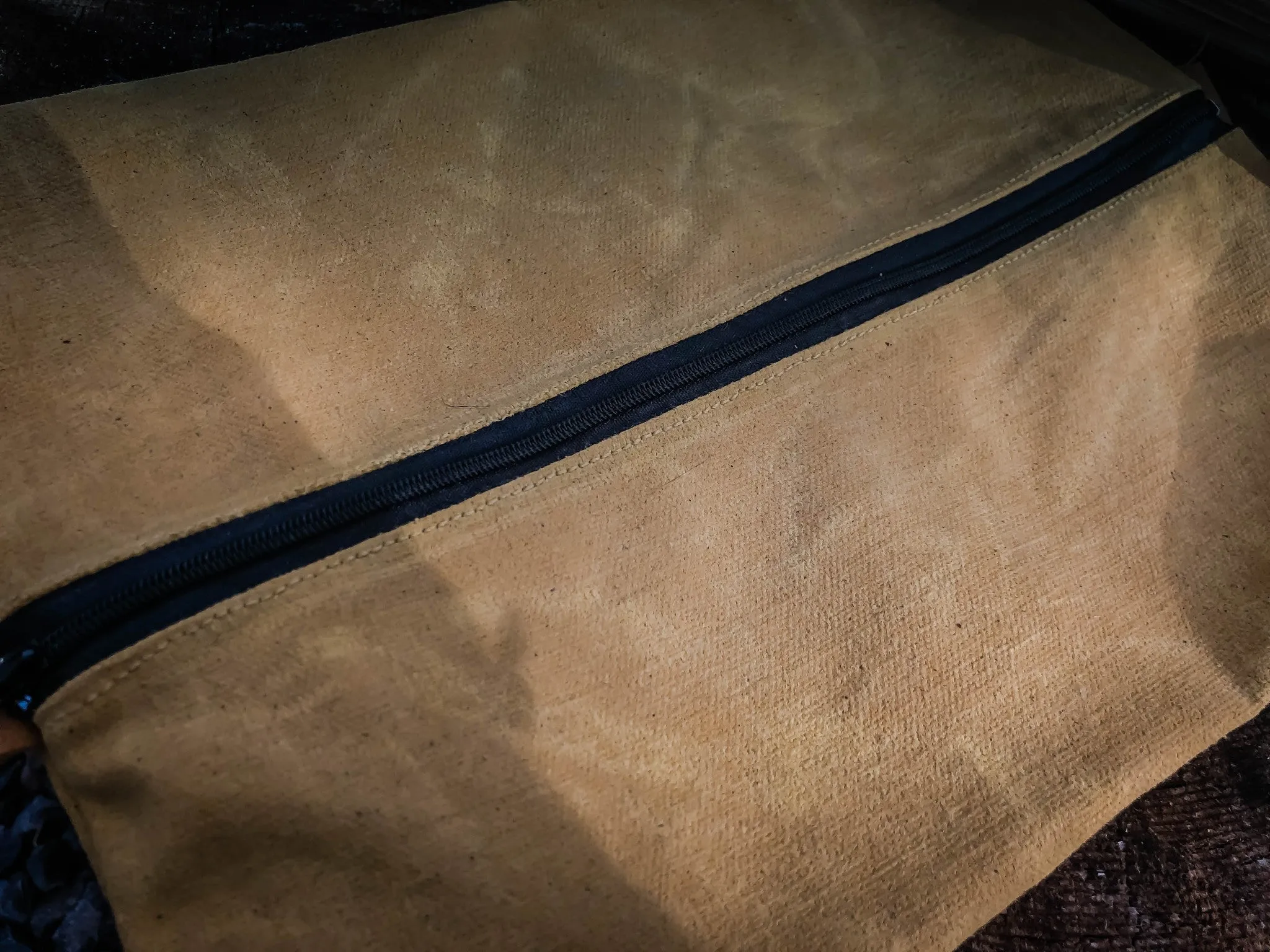 Handmade Waxed Canvas Zippered Flat Pouch Bushcraft Survival Camping Grooming (Various Colors)