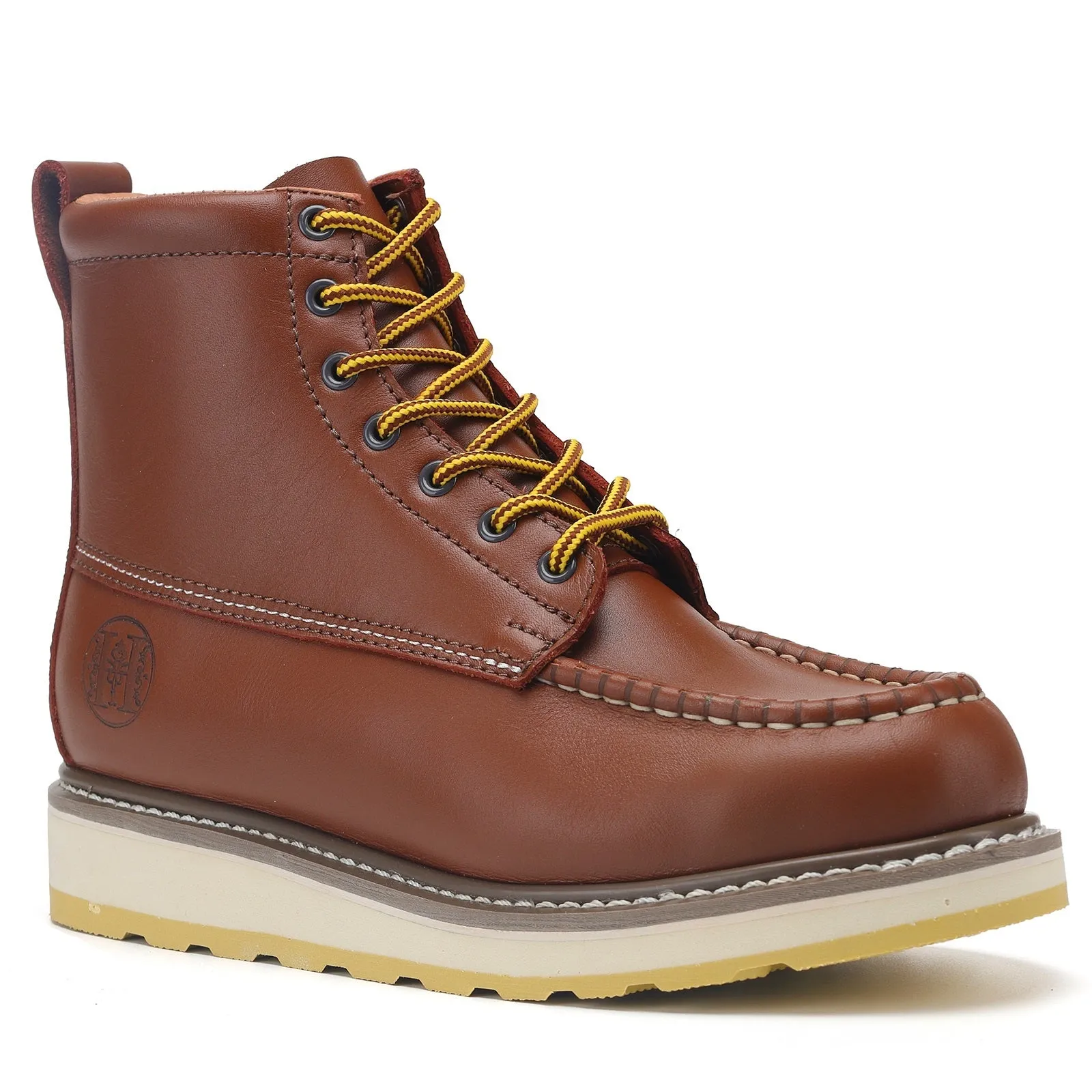 HANDPOINT 84992 Men's 6" Leather Slip Resistant Durability Steel Toe Work Boots