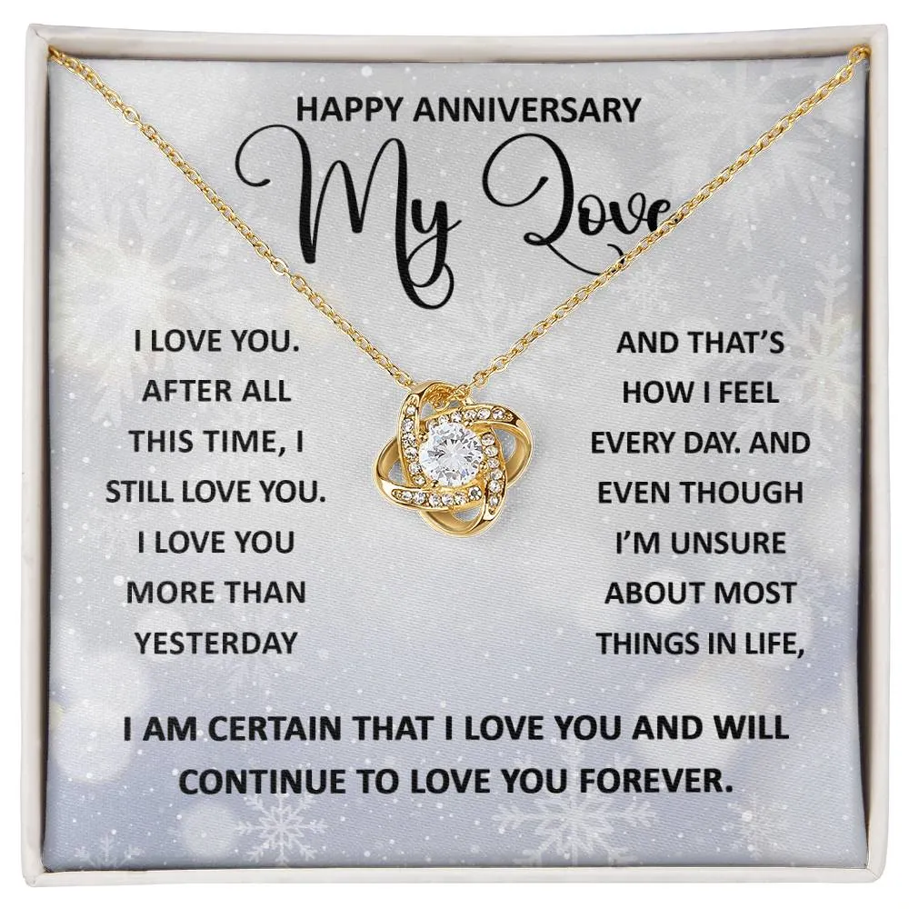 Happy Anniversary Gift Love Knot Necklace I Still Love You