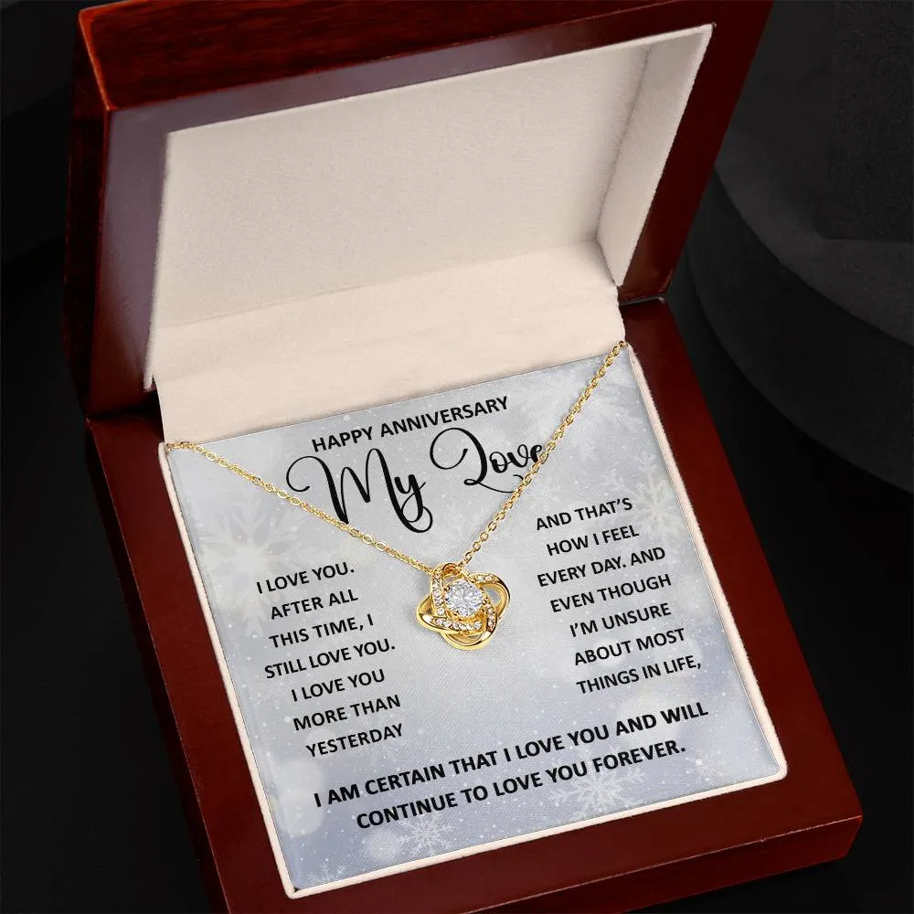 Happy Anniversary Gift Love Knot Necklace I Still Love You