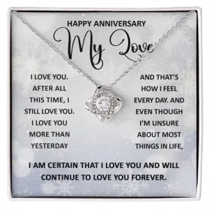 Happy Anniversary Gift Love Knot Necklace I Still Love You