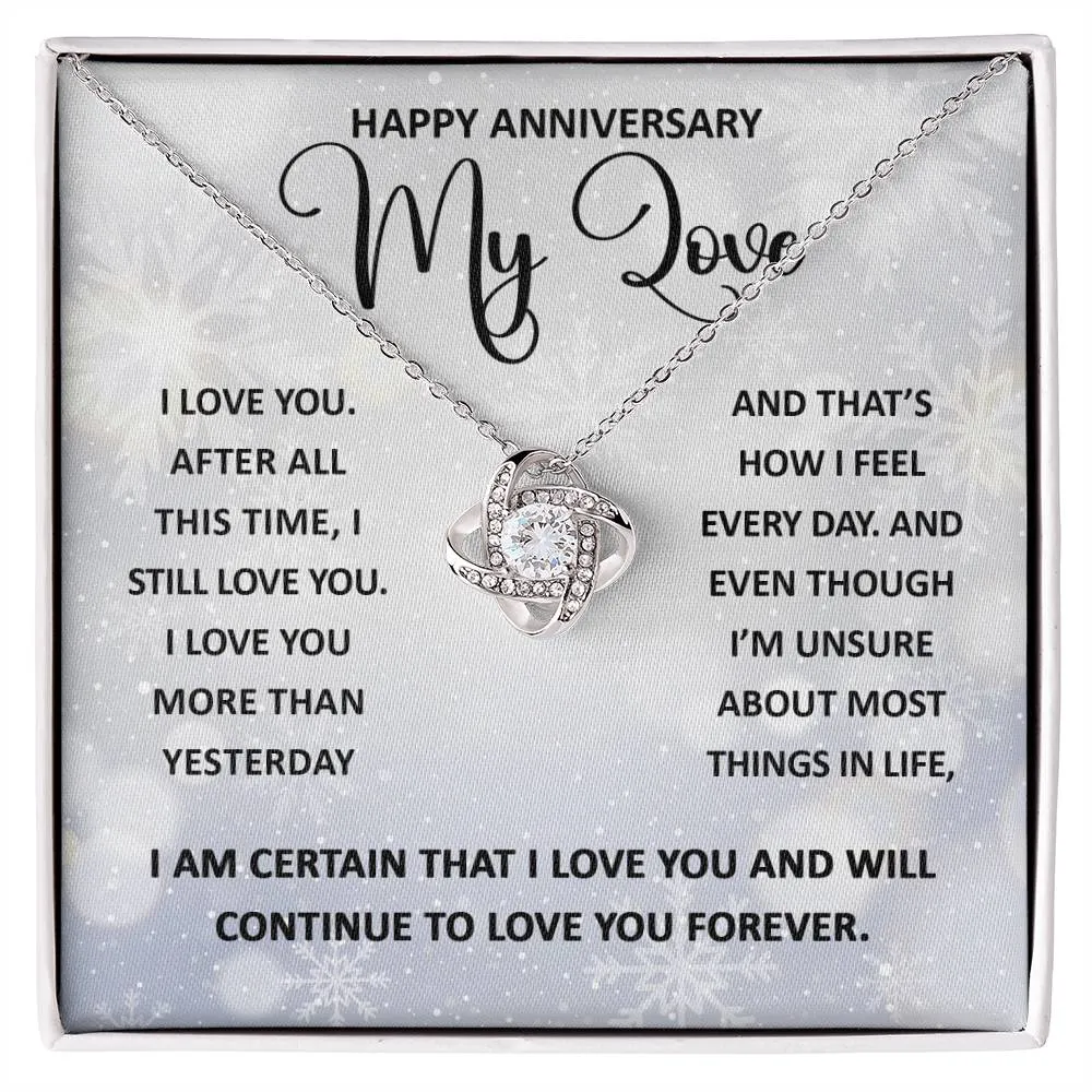 Happy Anniversary Gift Love Knot Necklace I Still Love You
