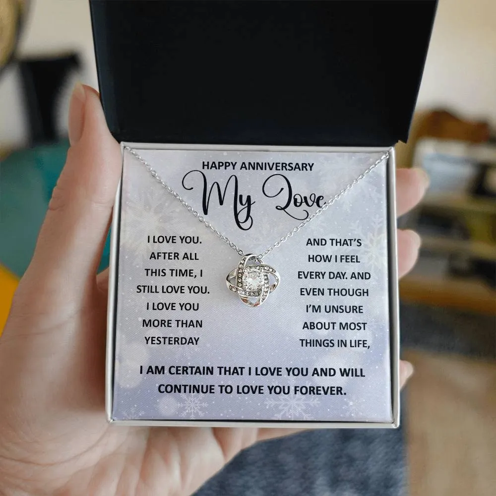Happy Anniversary Gift Love Knot Necklace I Still Love You