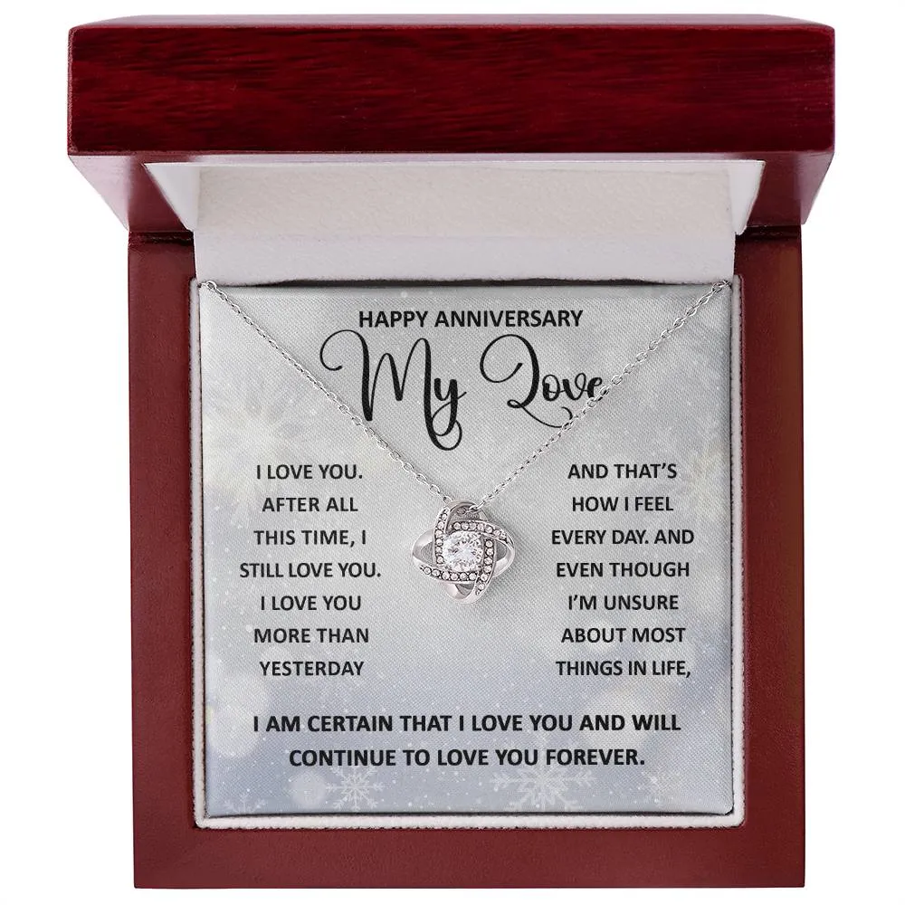 Happy Anniversary Gift Love Knot Necklace I Still Love You