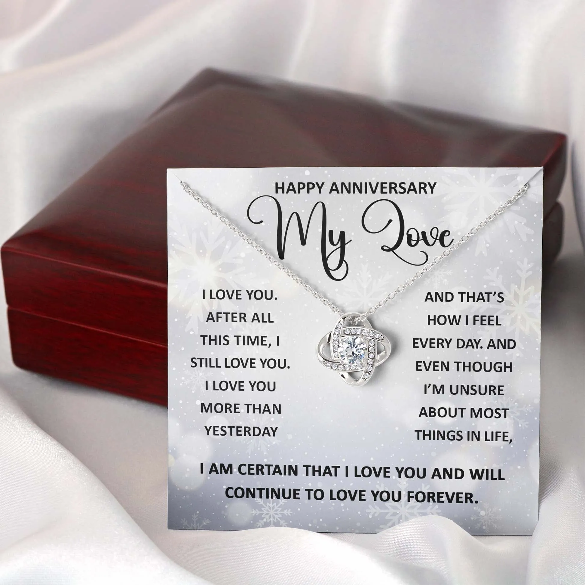 Happy Anniversary Gift Love Knot Necklace I Still Love You