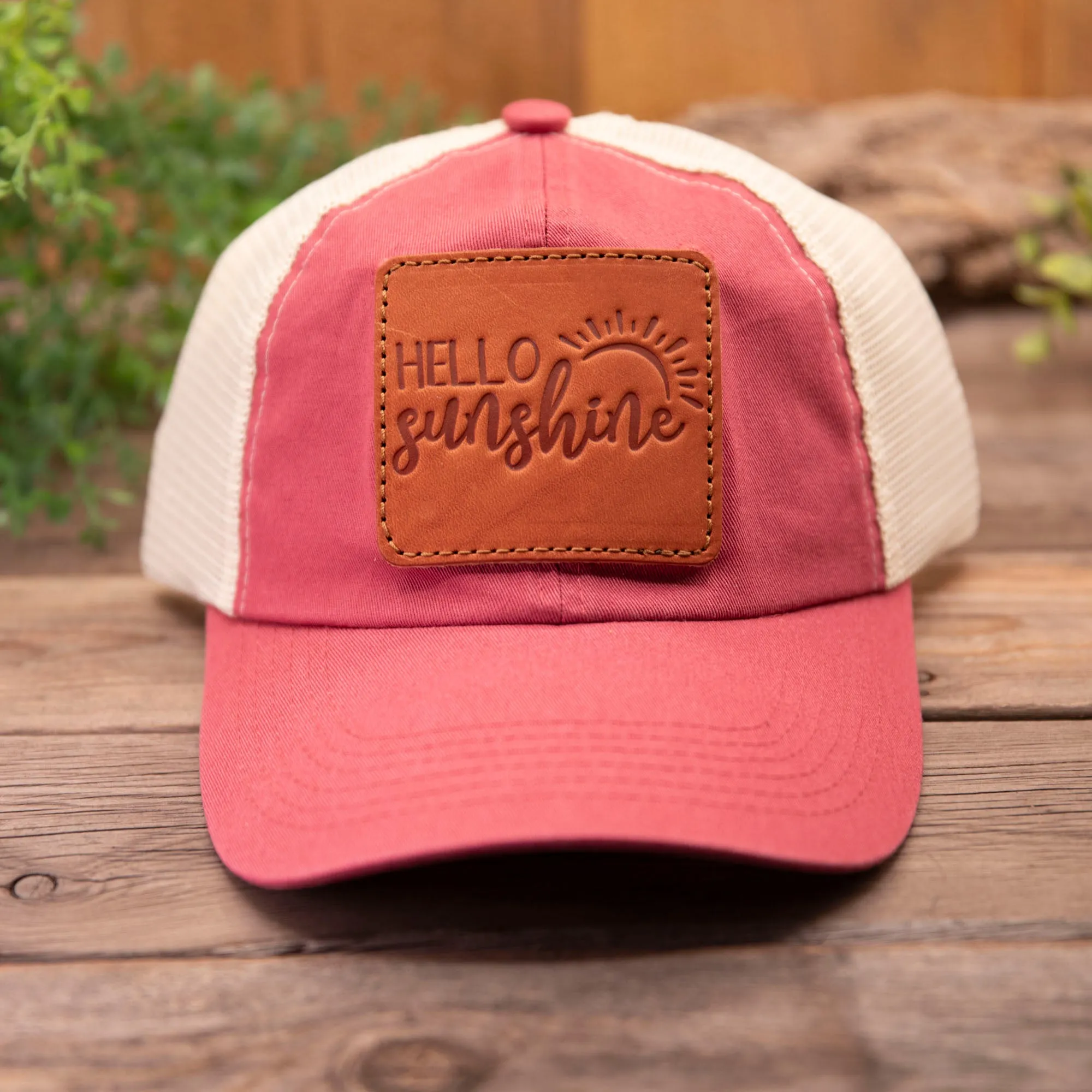Hello Sunshine Leather Patch Hat