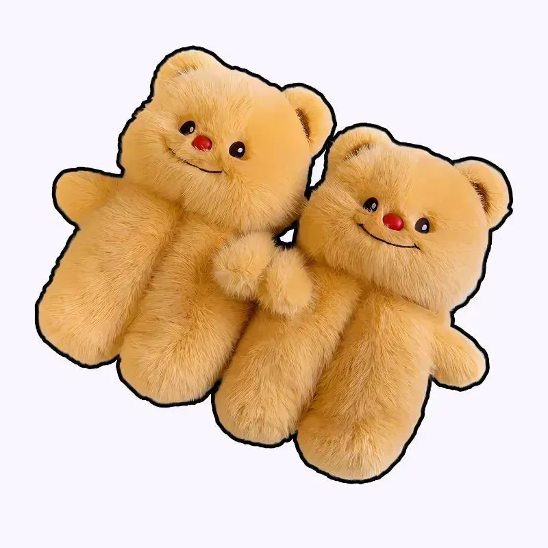 Honey Hug Butter Bear Plush Slippers