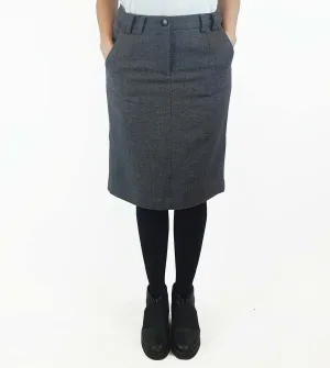 Hoss wool mix grey pencil skirt with contrasting brown buttons size 38 (best fits size 10)