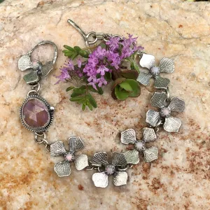Hydrangea Petal Sapphire and Opal Bracelet