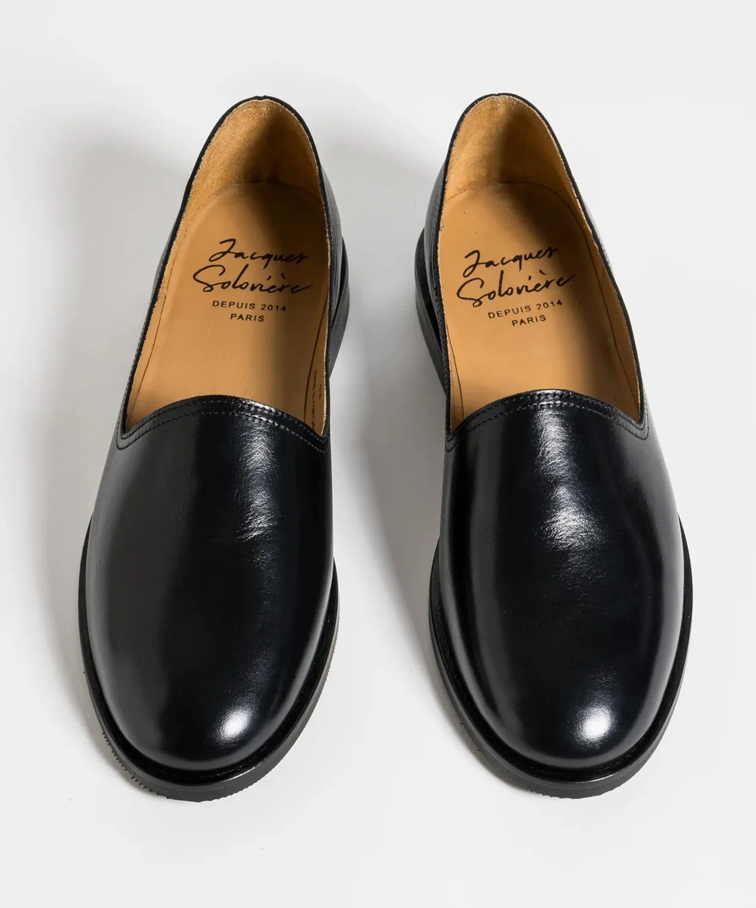 Jacques Solovière Slim Calf Leather Pump in Black