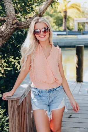Jayda Sleeveless Chiffon Top - Salmon