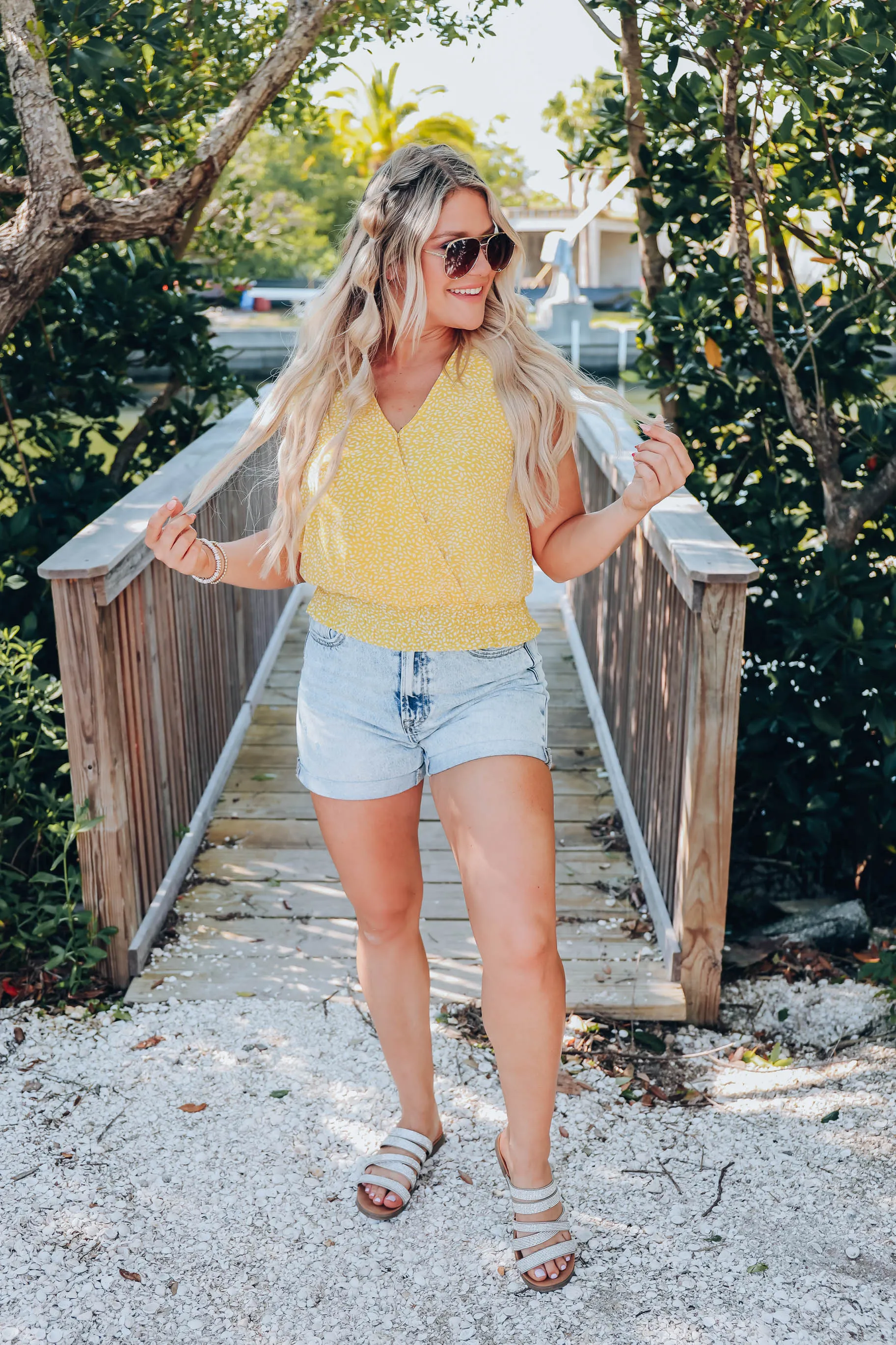 Jayda Sleeveless Chiffon Top - Yellow