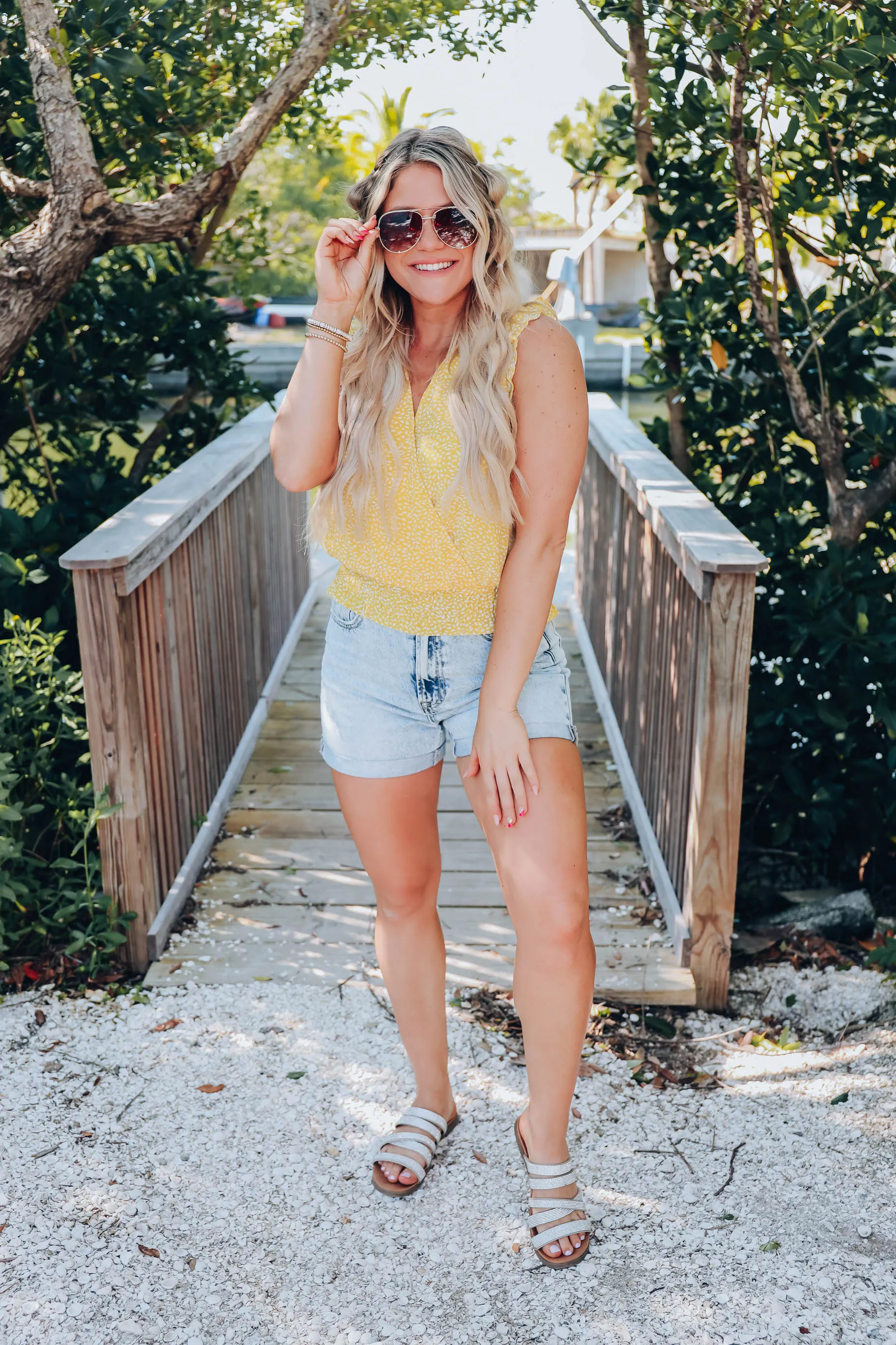 Jayda Sleeveless Chiffon Top - Yellow