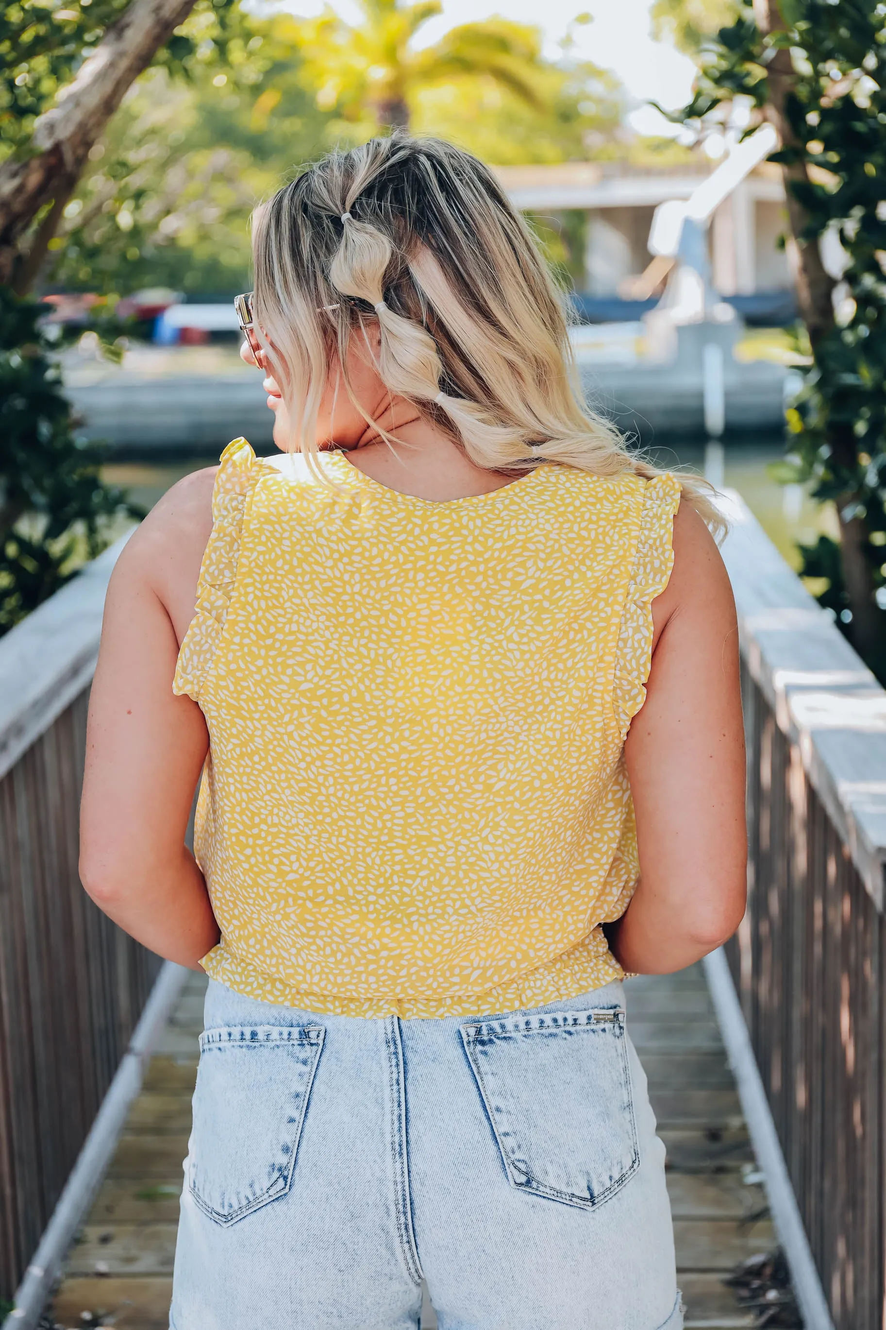 Jayda Sleeveless Chiffon Top - Yellow