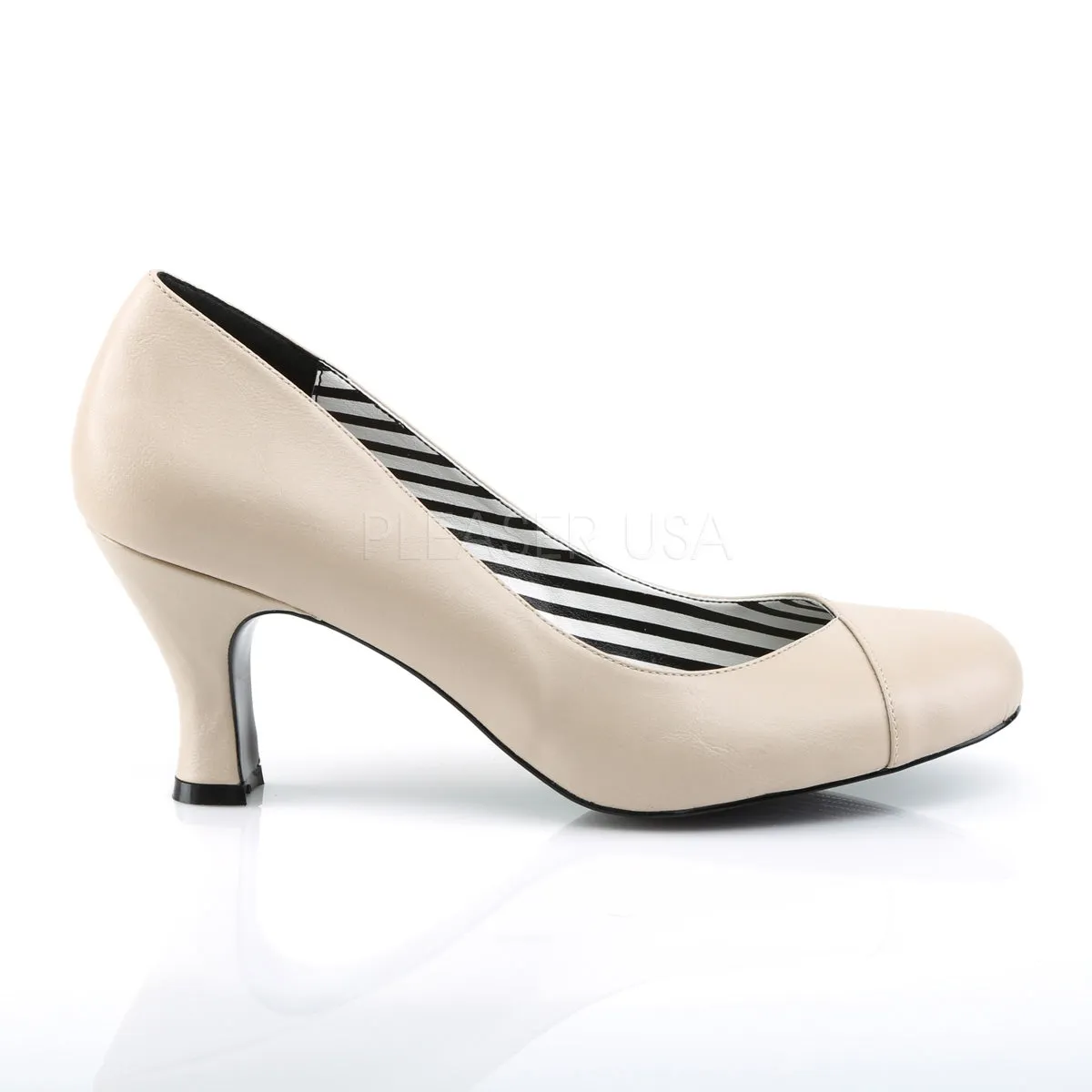 JENNA-01  Cream Faux Leather