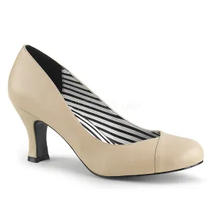 JENNA-01  Cream Faux Leather