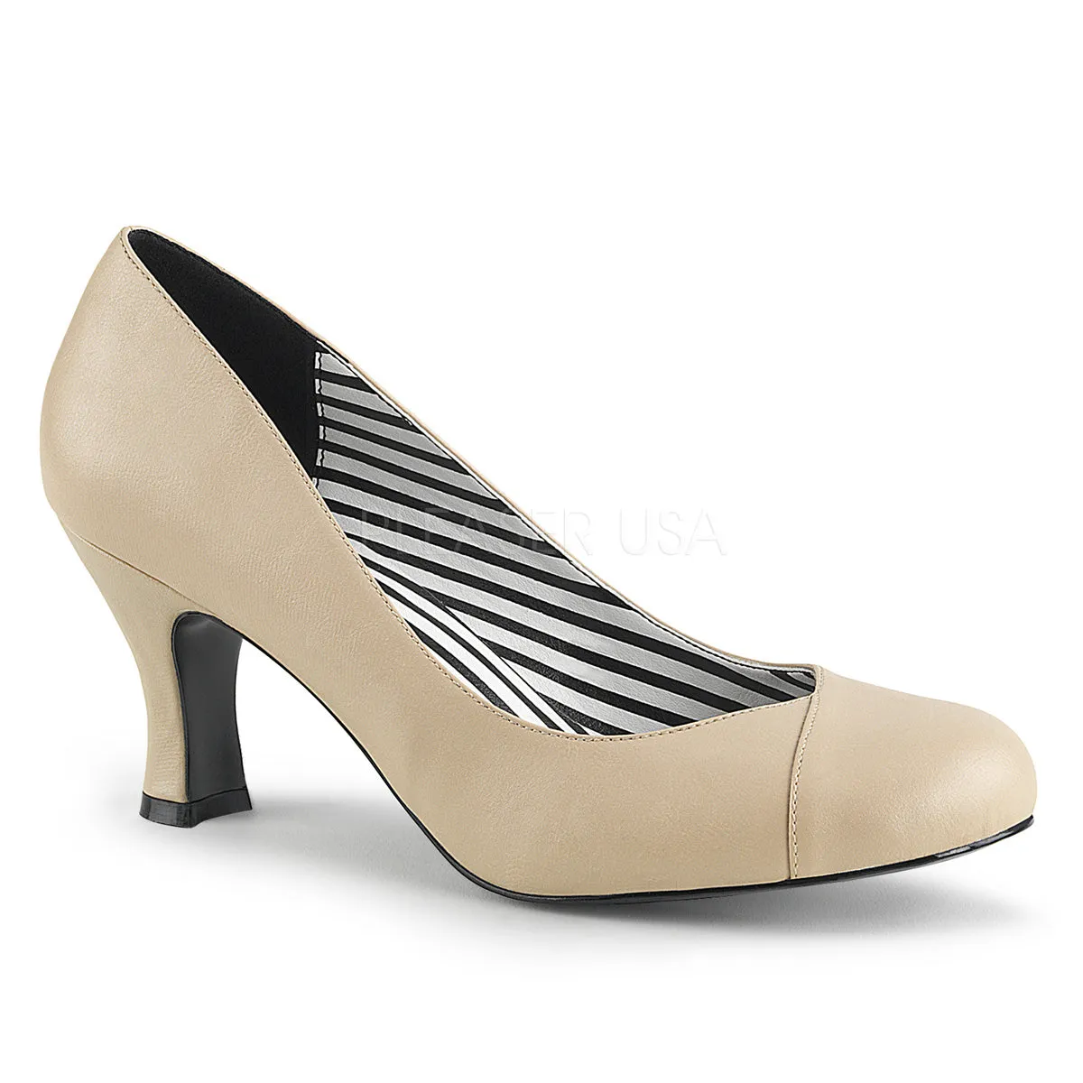 JENNA-01  Cream Faux Leather