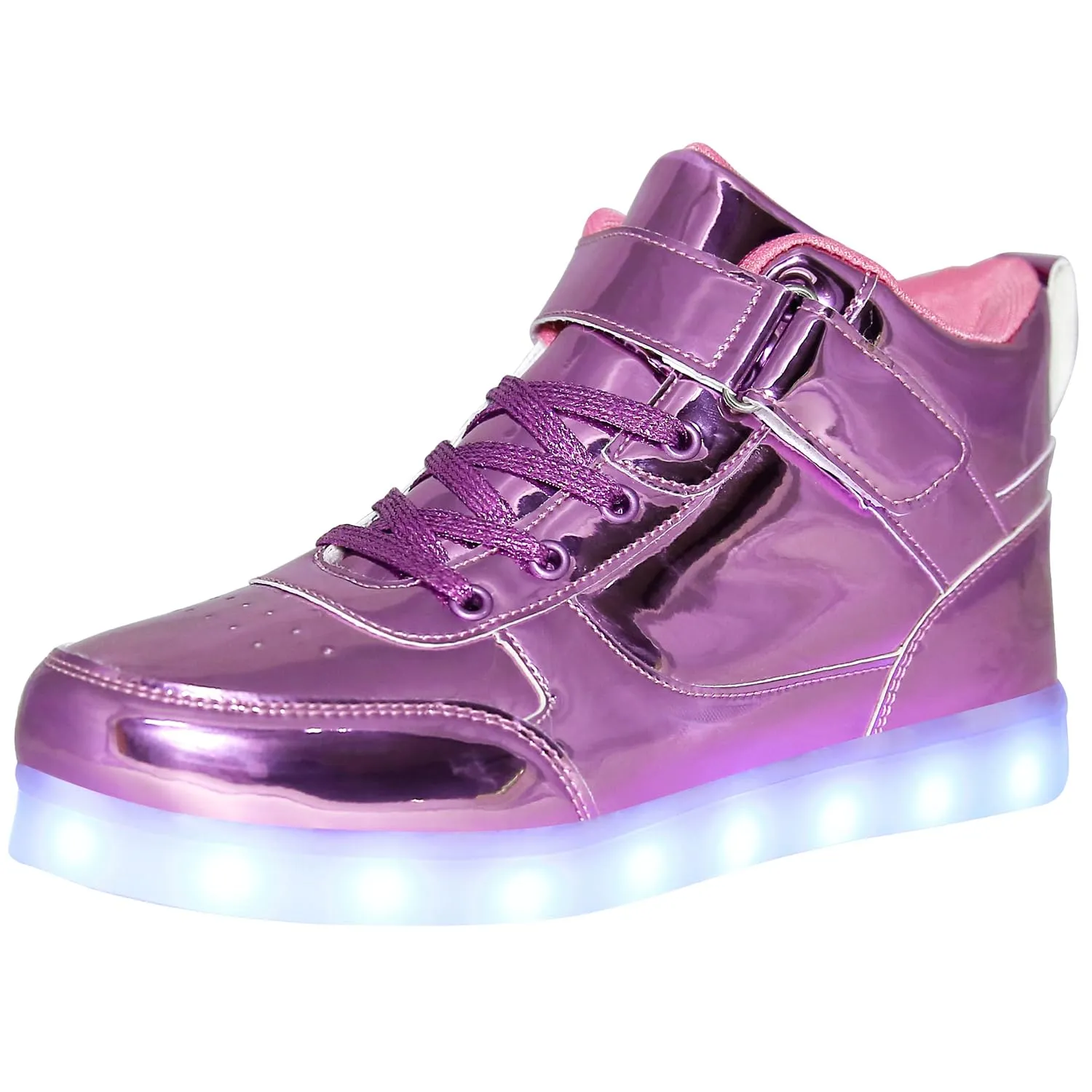 JEVRITE Unisex LED Light Up High Top Sneakers - USB Charging for Women & Men - Couples Shoes