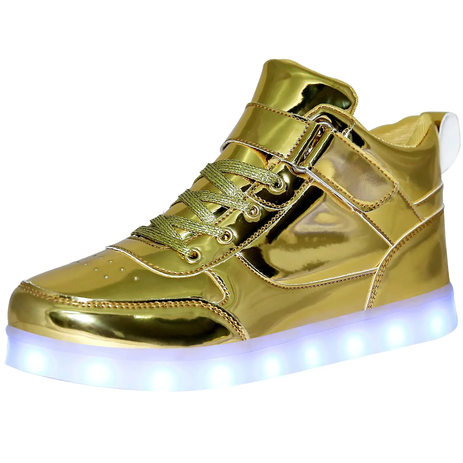 JEVRITE Unisex LED Light Up High Top Sneakers - USB Charging for Women & Men - Couples Shoes
