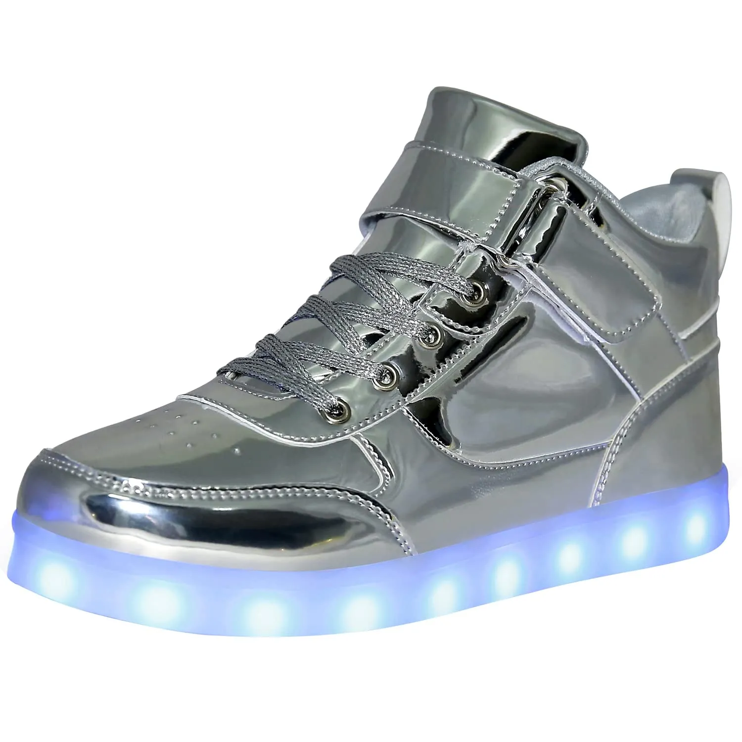 JEVRITE Unisex LED Light Up High Top Sneakers - USB Charging for Women & Men - Couples Shoes