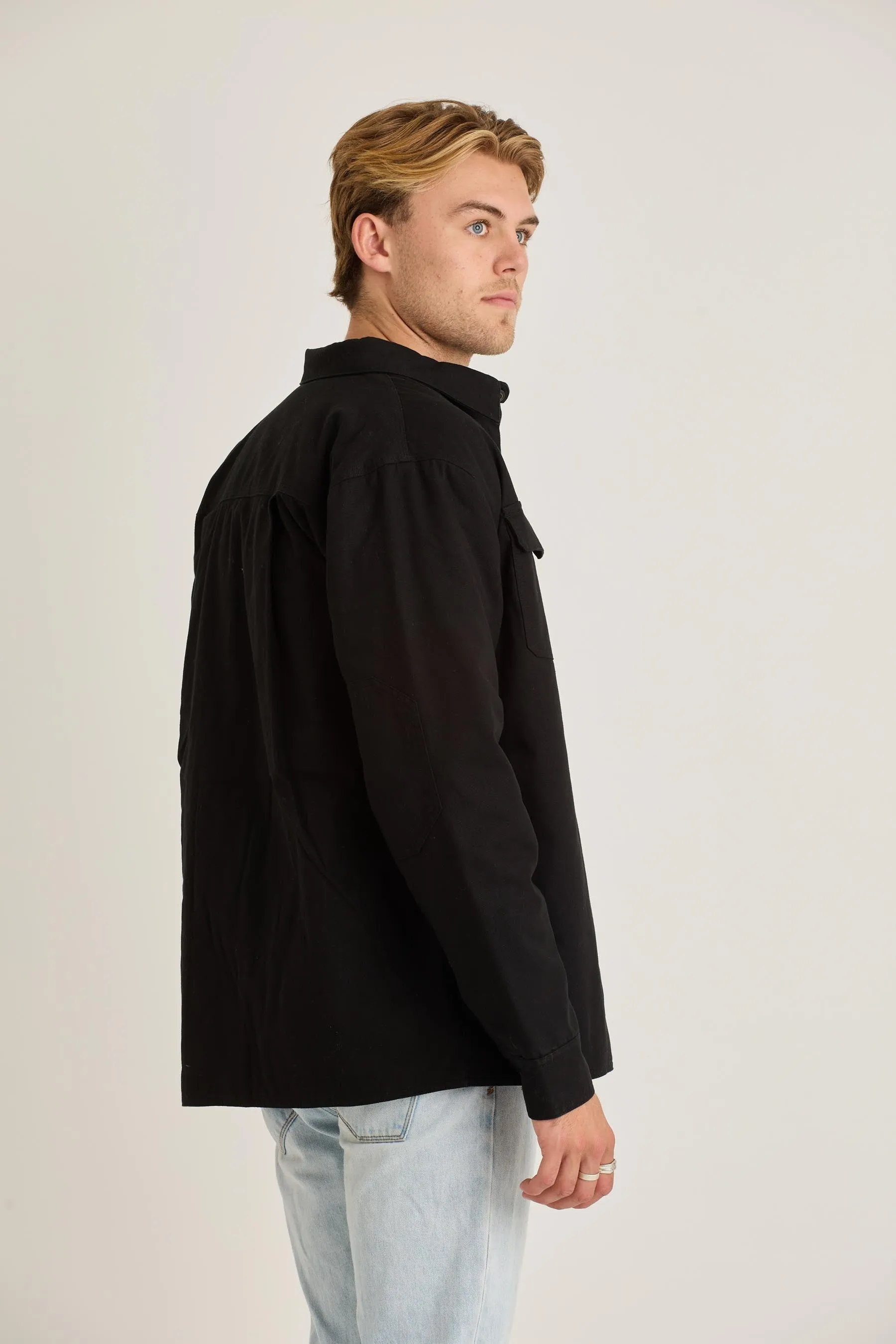 JP Canvas Mens Jacket - Black