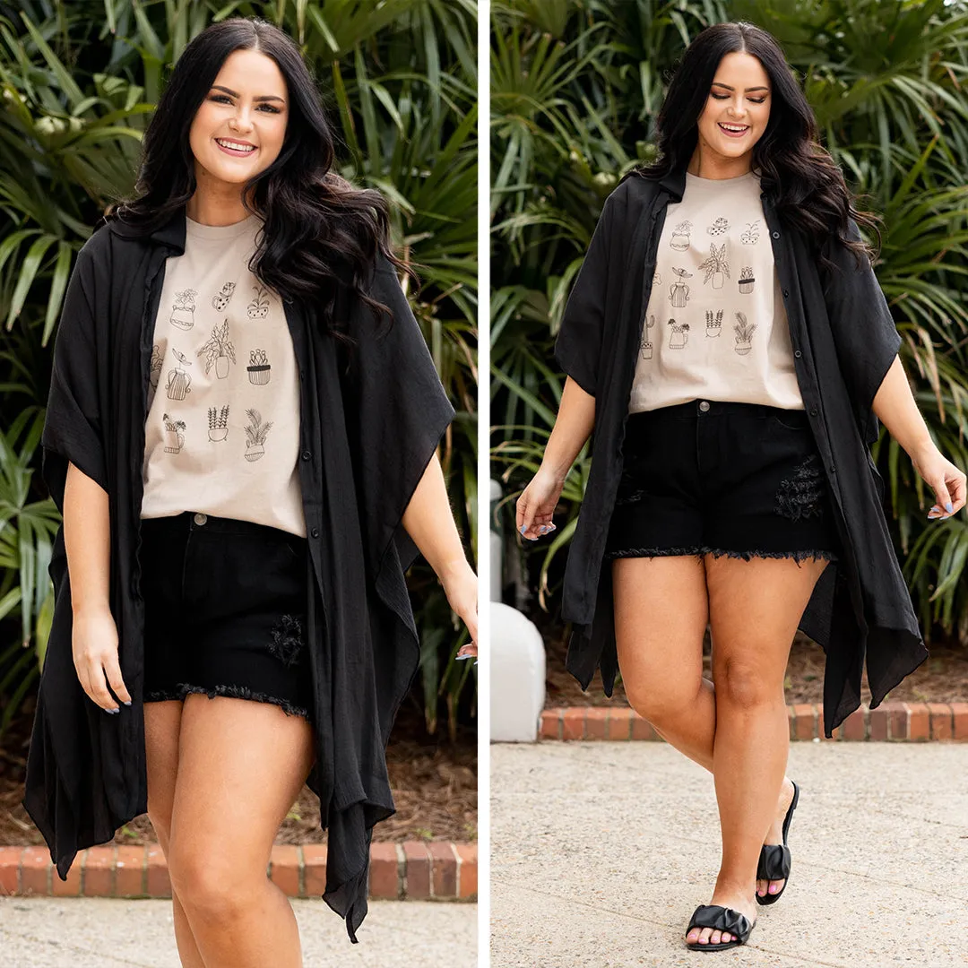 Just Give Me A Chance Kimono, Black
