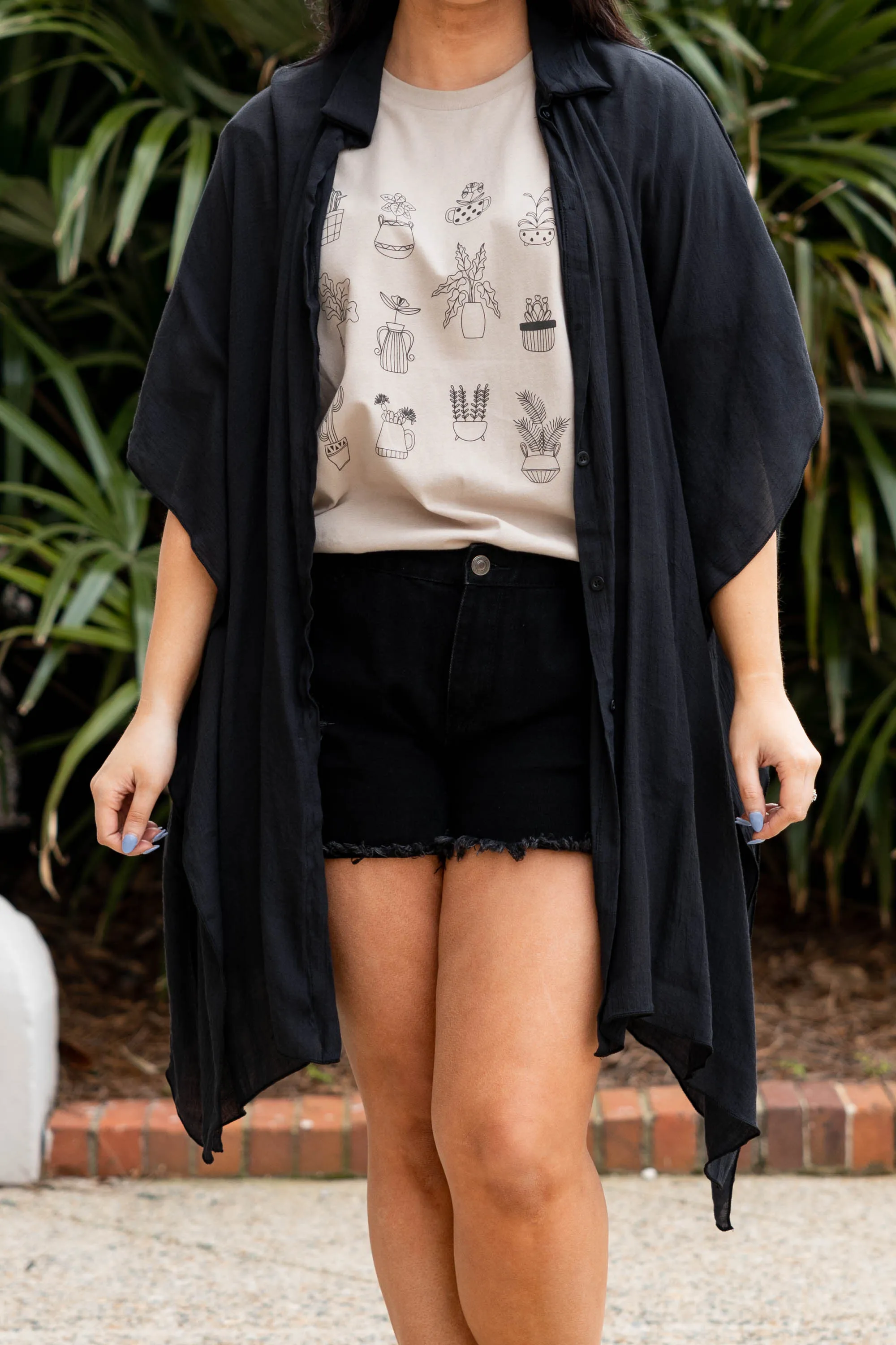 Just Give Me A Chance Kimono, Black