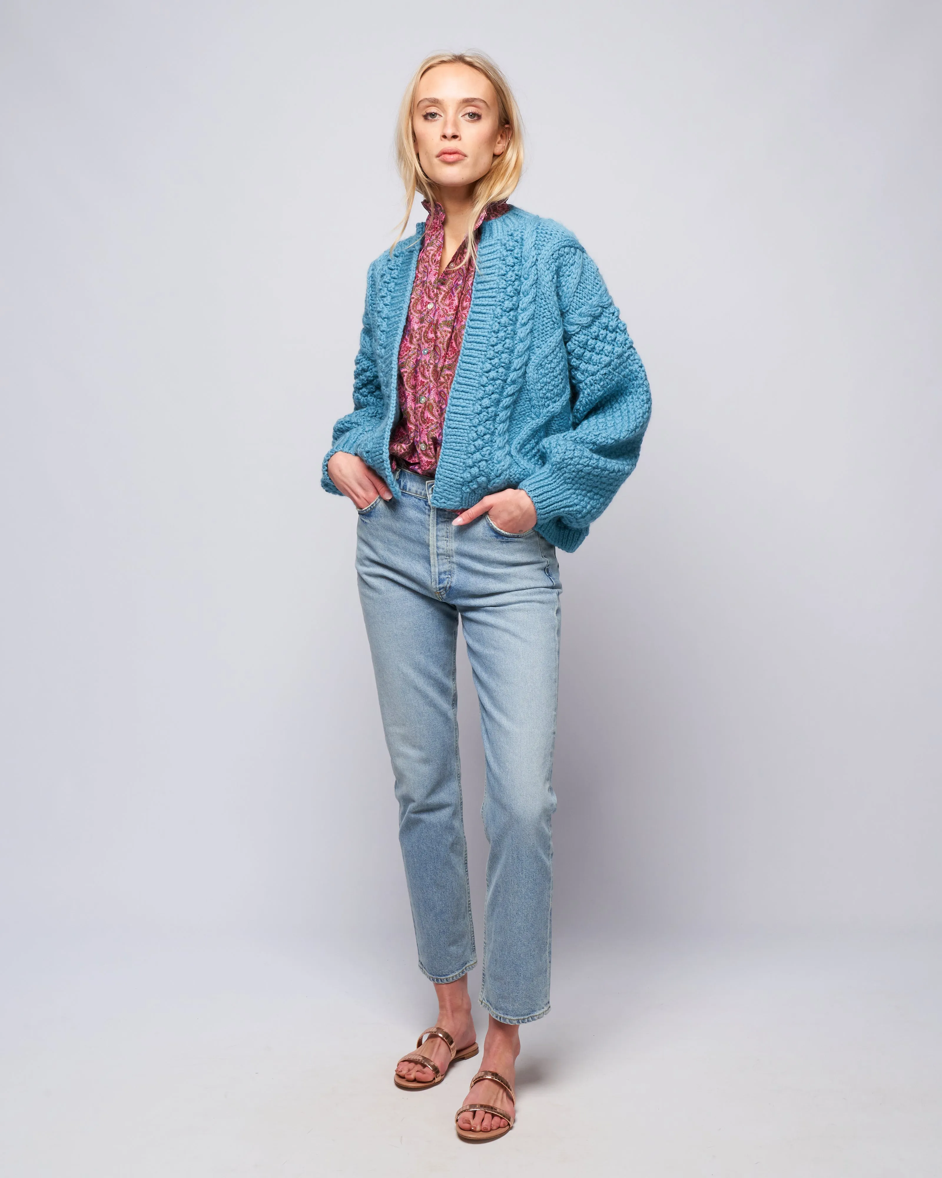 kimmie cardigan - cameo blue