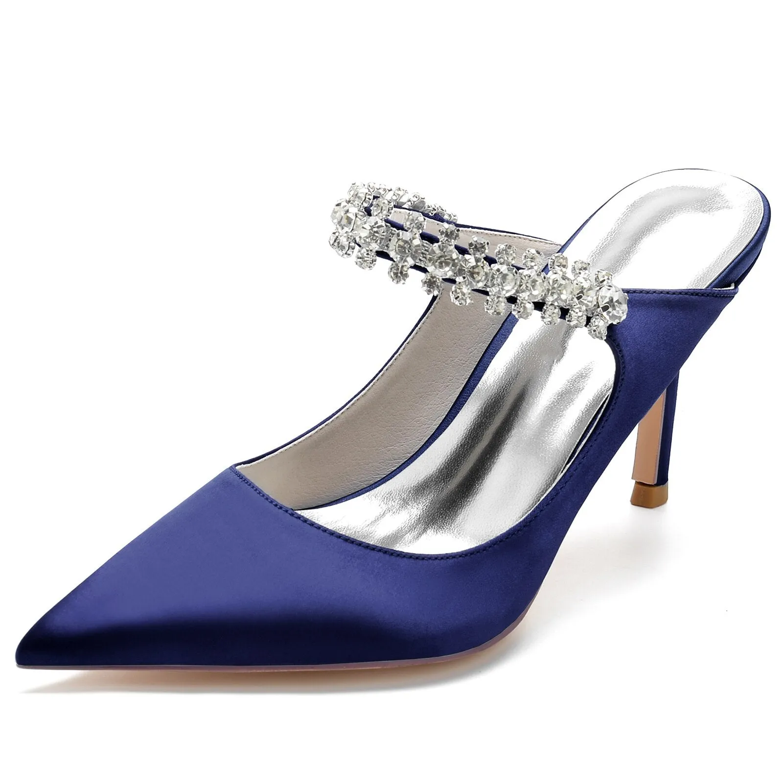 Lady Mules Bridal Wedding Party Satin Slippers Shoes