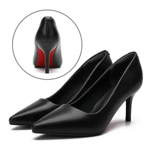 Leather Work Shoes Women Black  