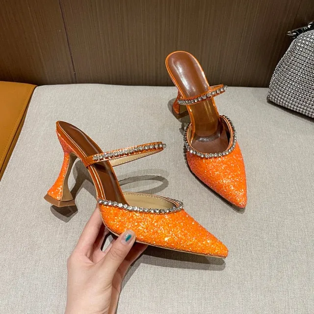 Leopard Print Baotou Half Drag Sandals