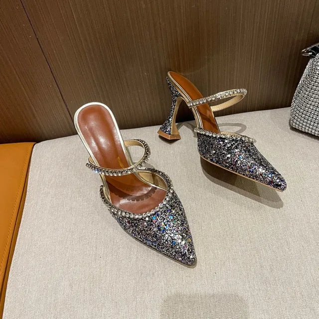 Leopard Print Baotou Half Drag Sandals