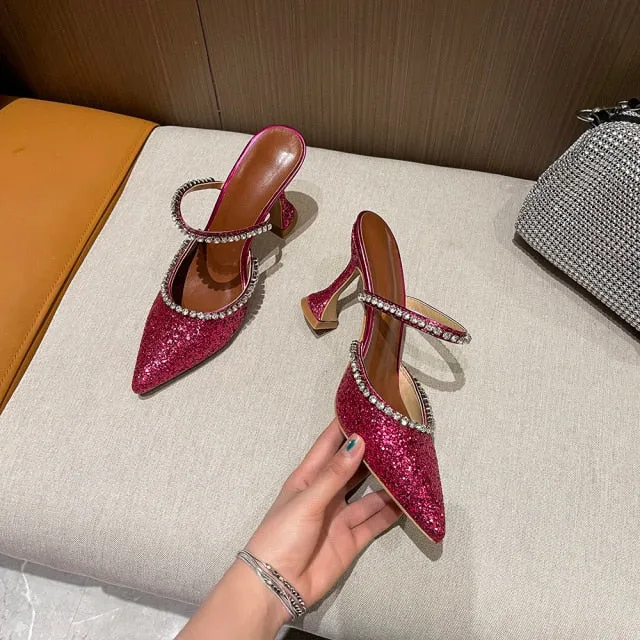 Leopard Print Baotou Half Drag Sandals