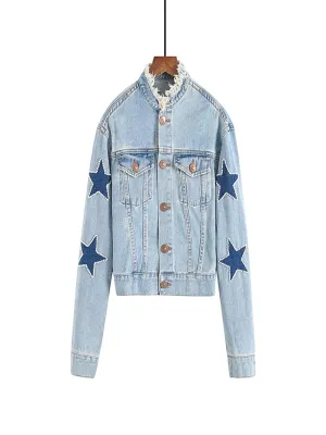 Liverpool Embellished Star Patch Denim Jacket