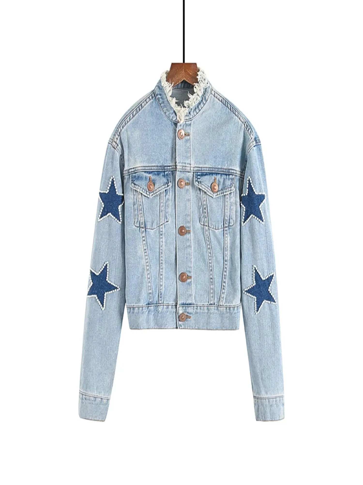Liverpool Embellished Star Patch Denim Jacket