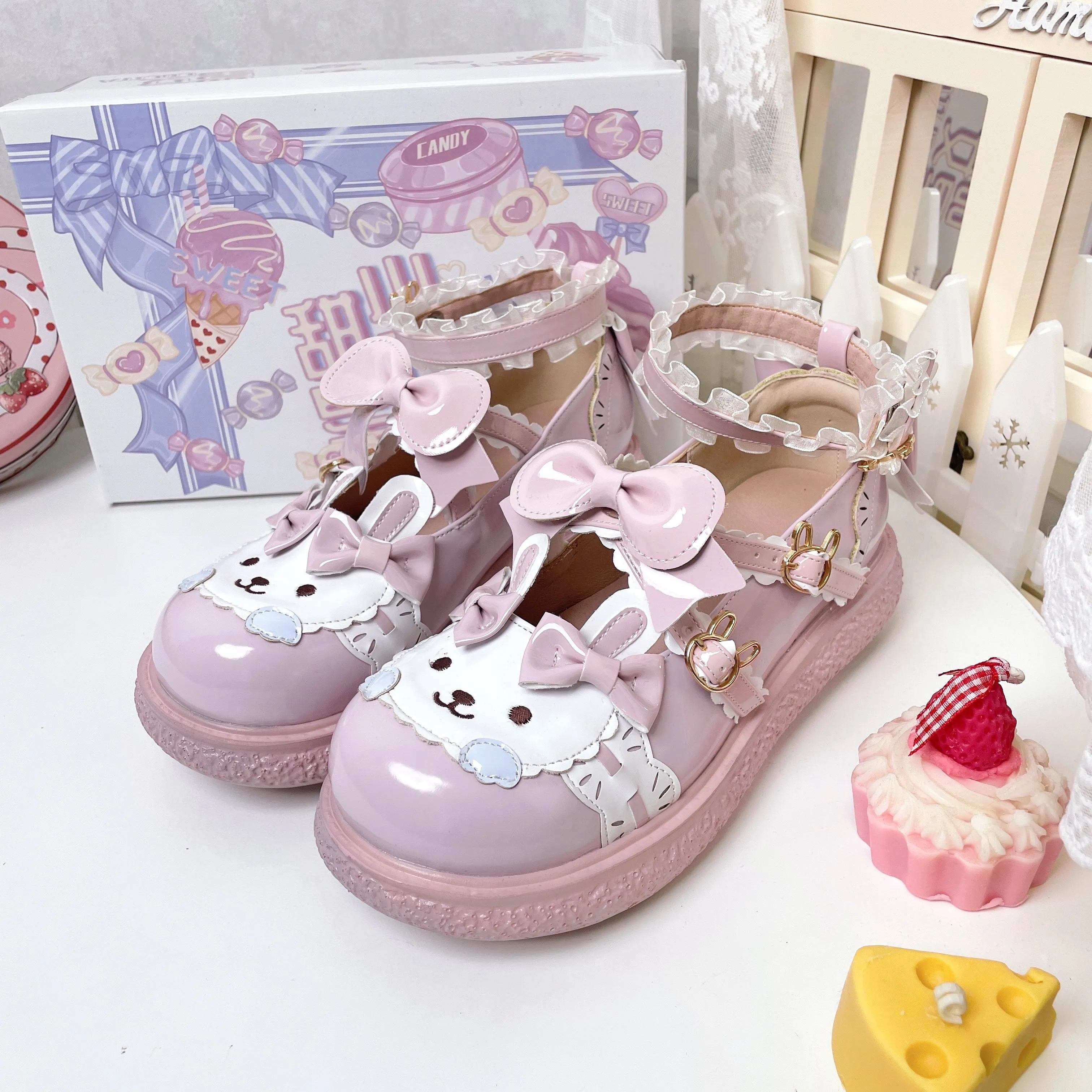 Lolita Rabbit Head Lace Shoes UB98177