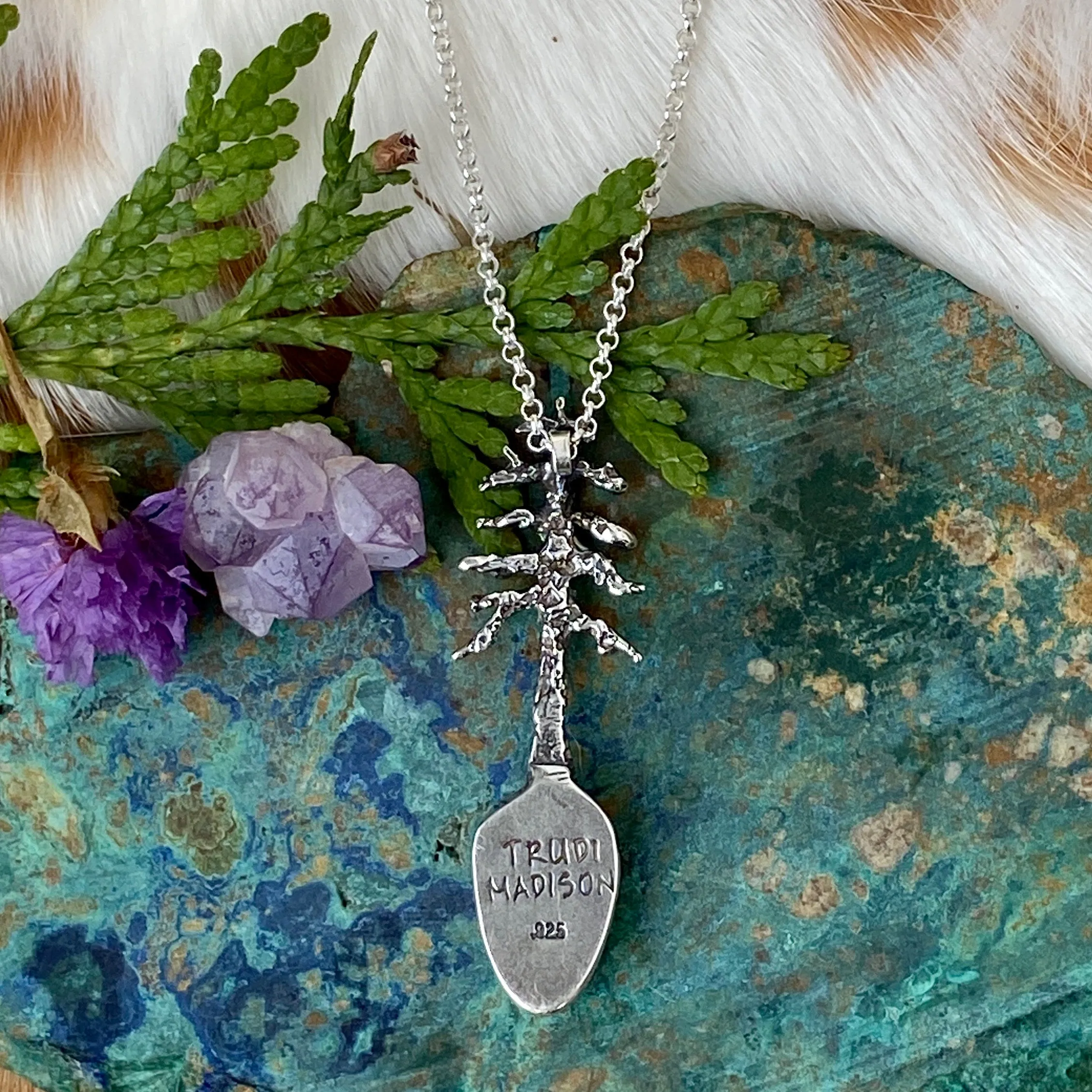 Lone Pine "New Lander Turquoise" sterling silver necklace