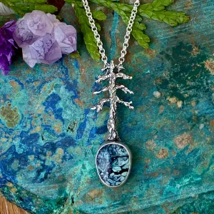 Lone Pine "New Lander Turquoise" sterling silver necklace