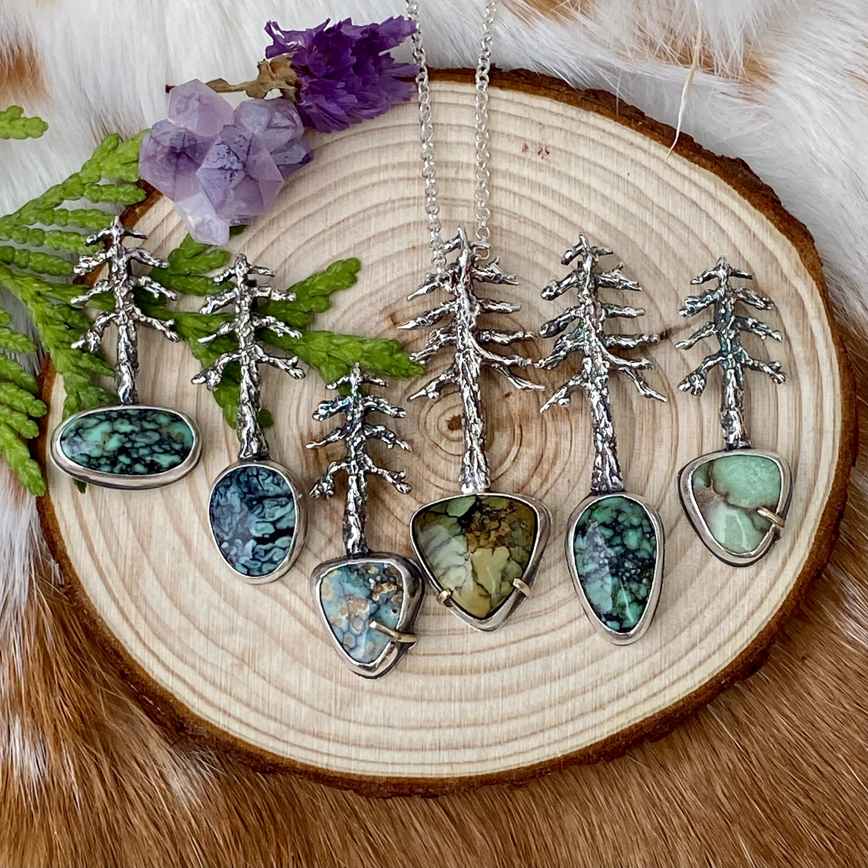 Lone Pine "New Lander Turquoise" sterling silver necklace