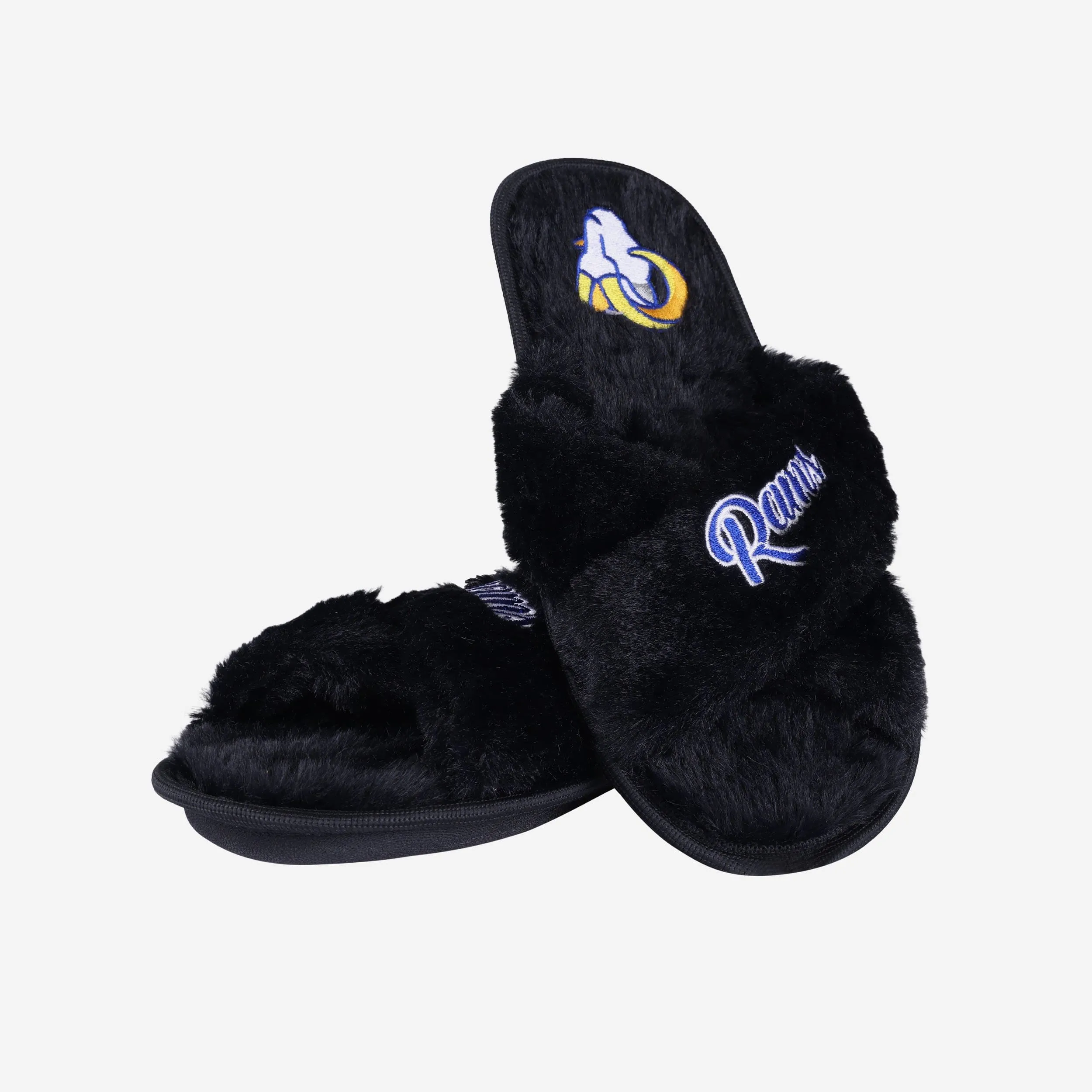 Los Angeles Rams Womens Script Wordmark Fur Cross Slide