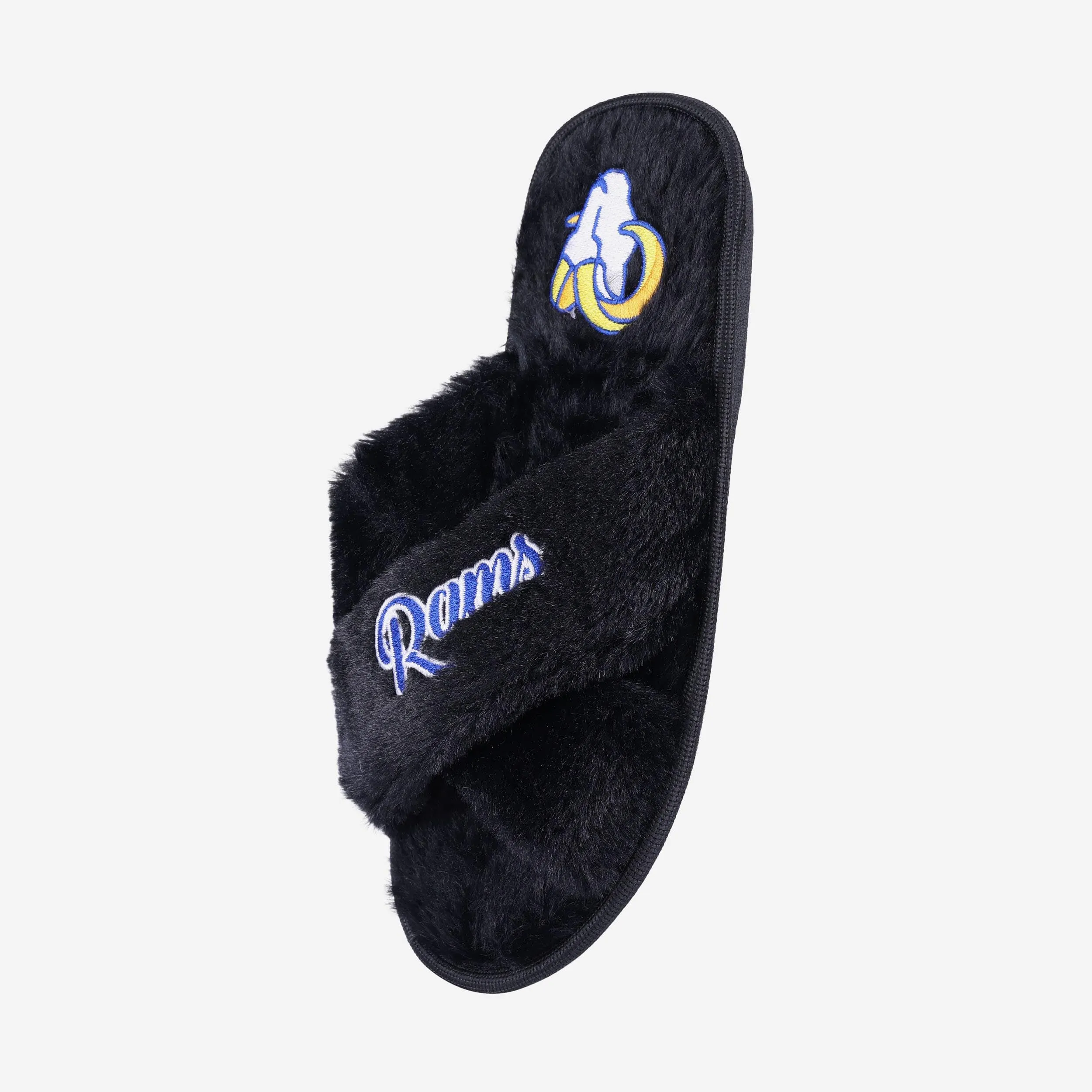 Los Angeles Rams Womens Script Wordmark Fur Cross Slide