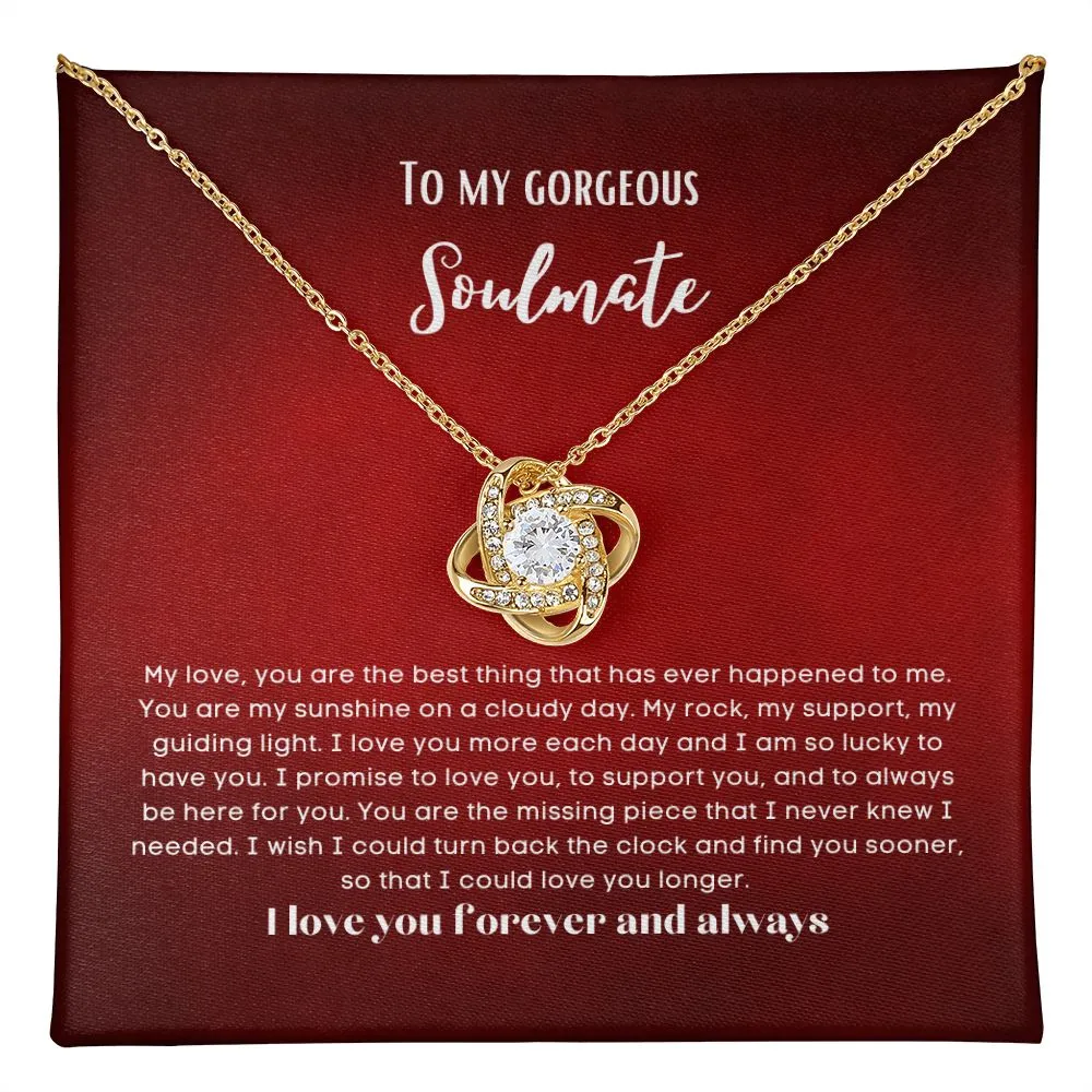 love knot earing To my soulmate necklace gift for anniversary or Valentine's ay