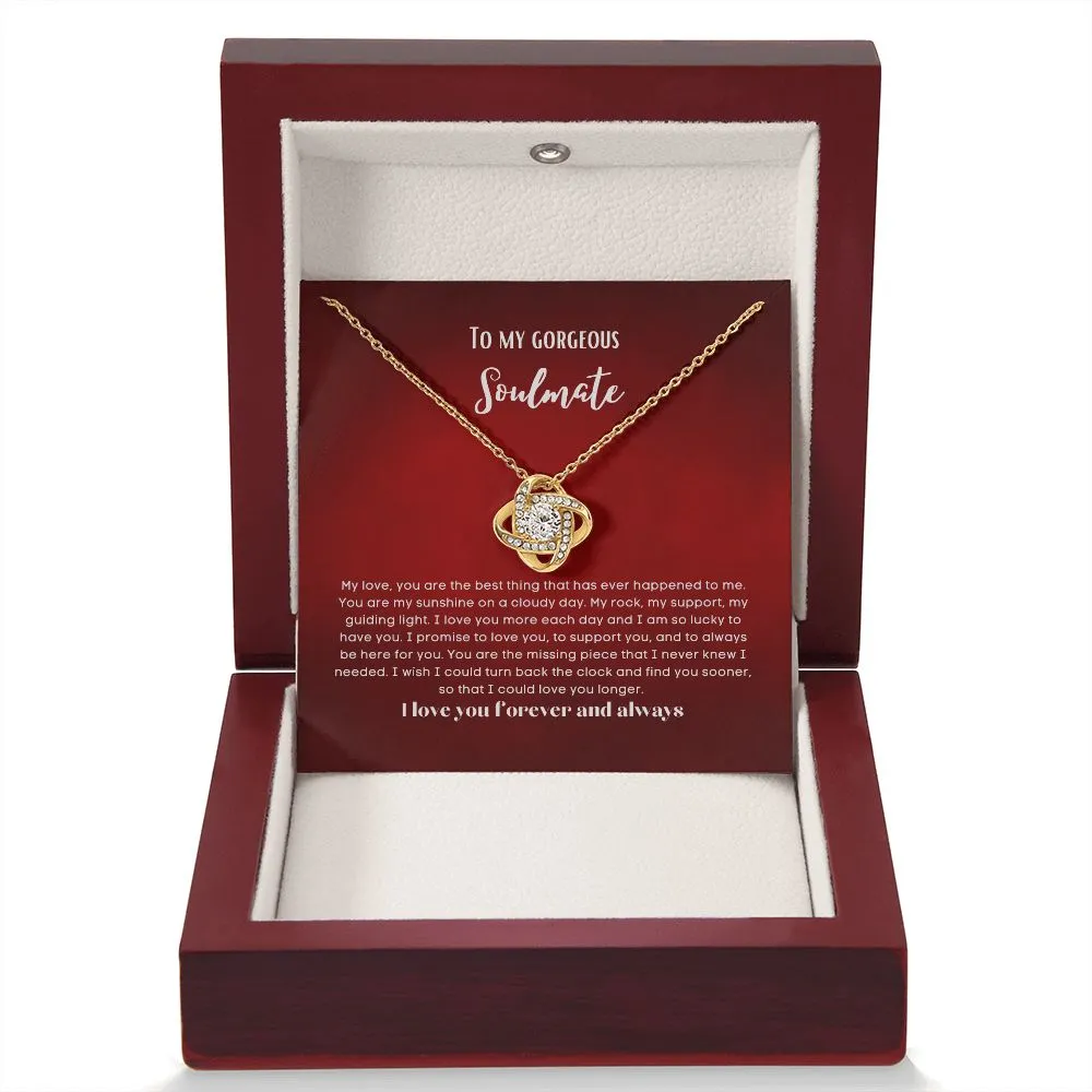love knot earing To my soulmate necklace gift for anniversary or Valentine's ay