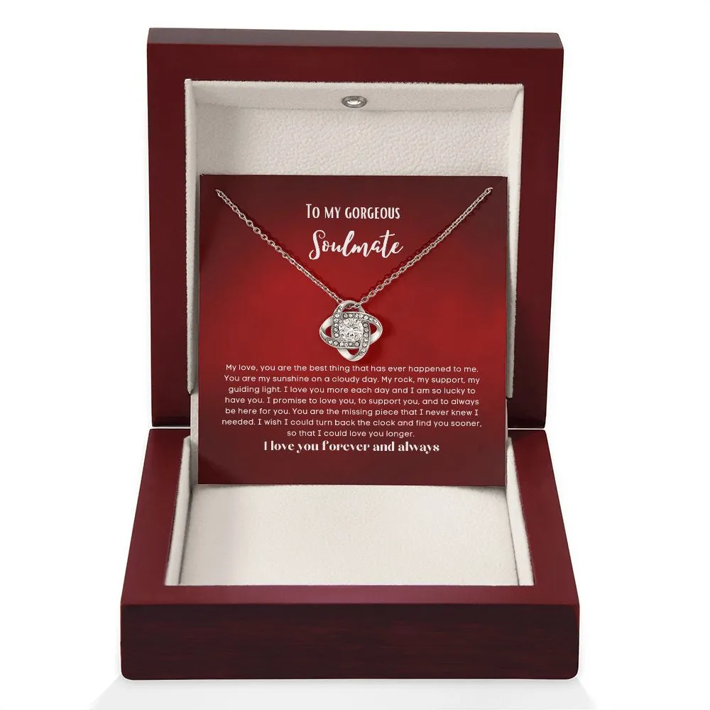 love knot earing To my soulmate necklace gift for anniversary or Valentine's ay