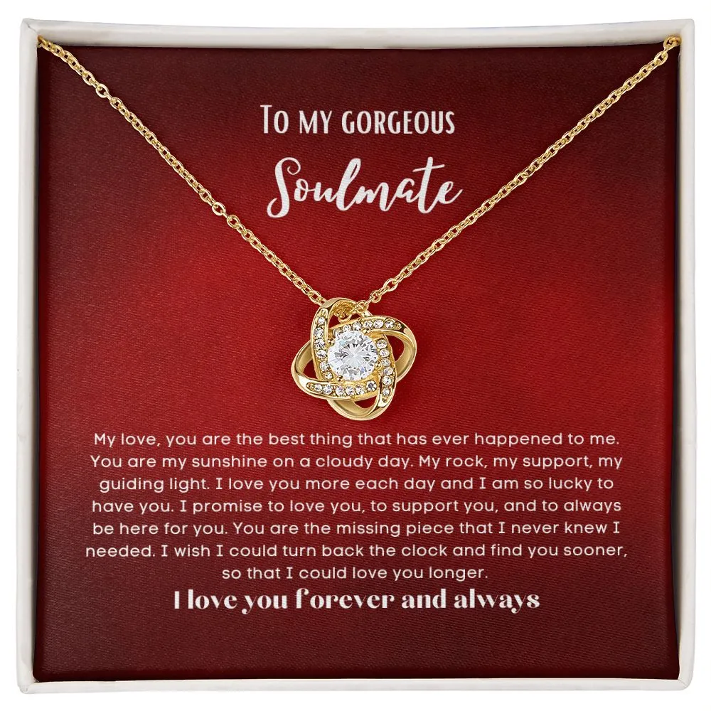 love knot earing To my soulmate necklace gift for anniversary or Valentine's ay